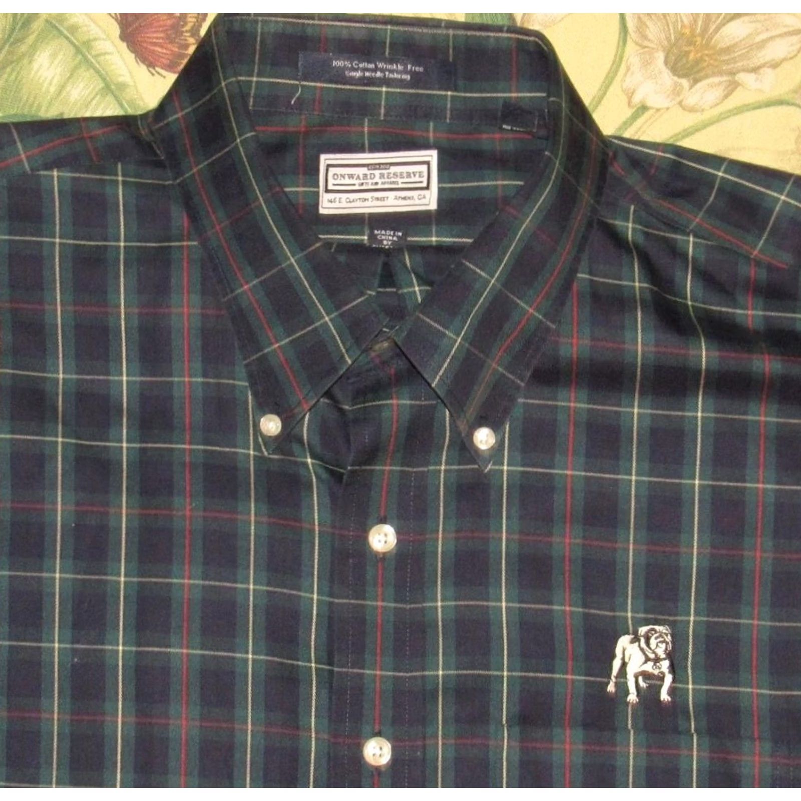 Vintage ONWARD RESERVE Georgia Bulldogs Navy Plaid Long Sleeve Button Down Shirt XXL Men Size US XXL / EU 58 / 5 - 2 Thumbnail