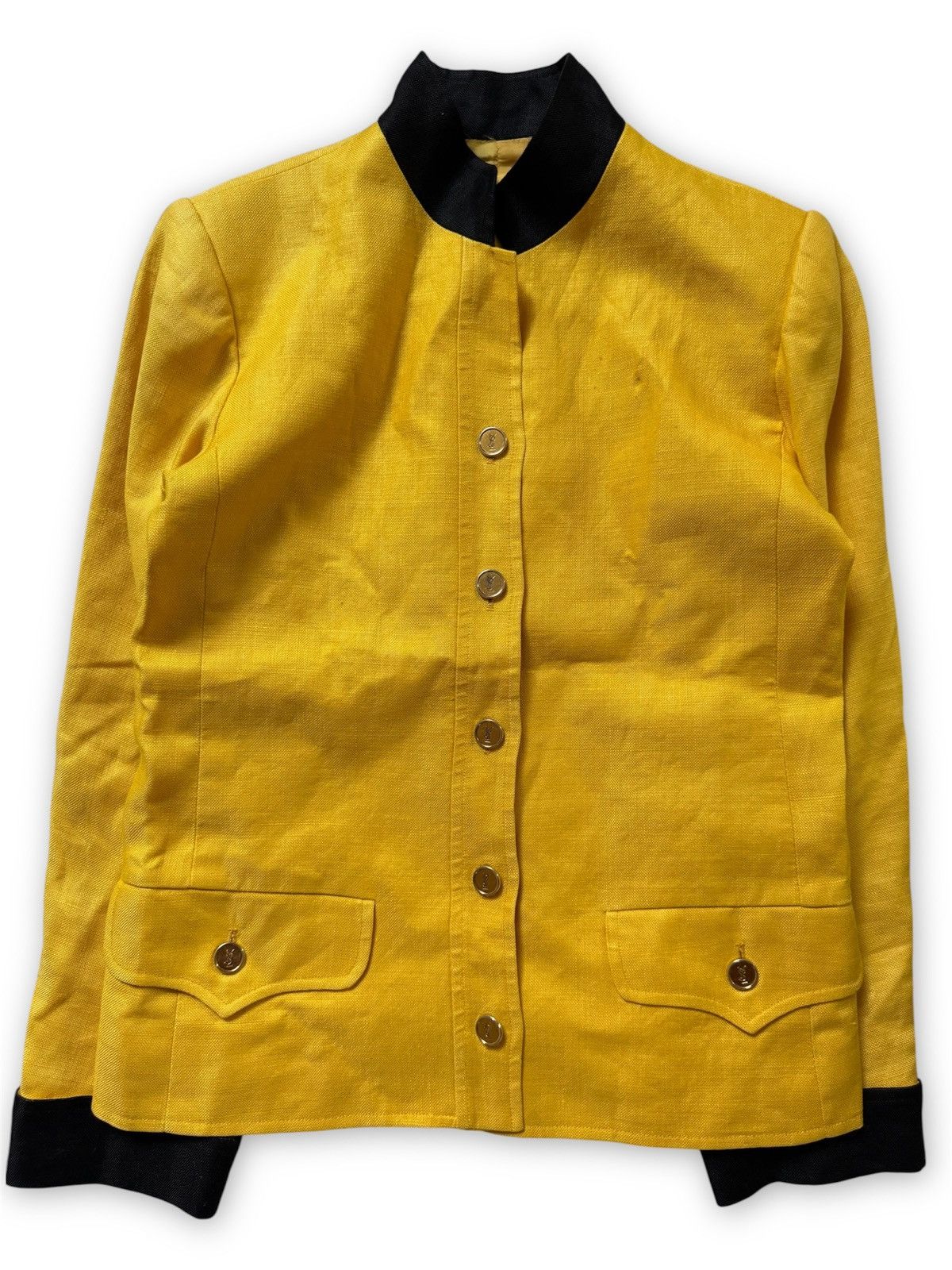Yves Saint Laurent 80s Rive Gauche Padded shoulder jacket Size US S / EU 44-46 / 1 - 1 Thumbnail