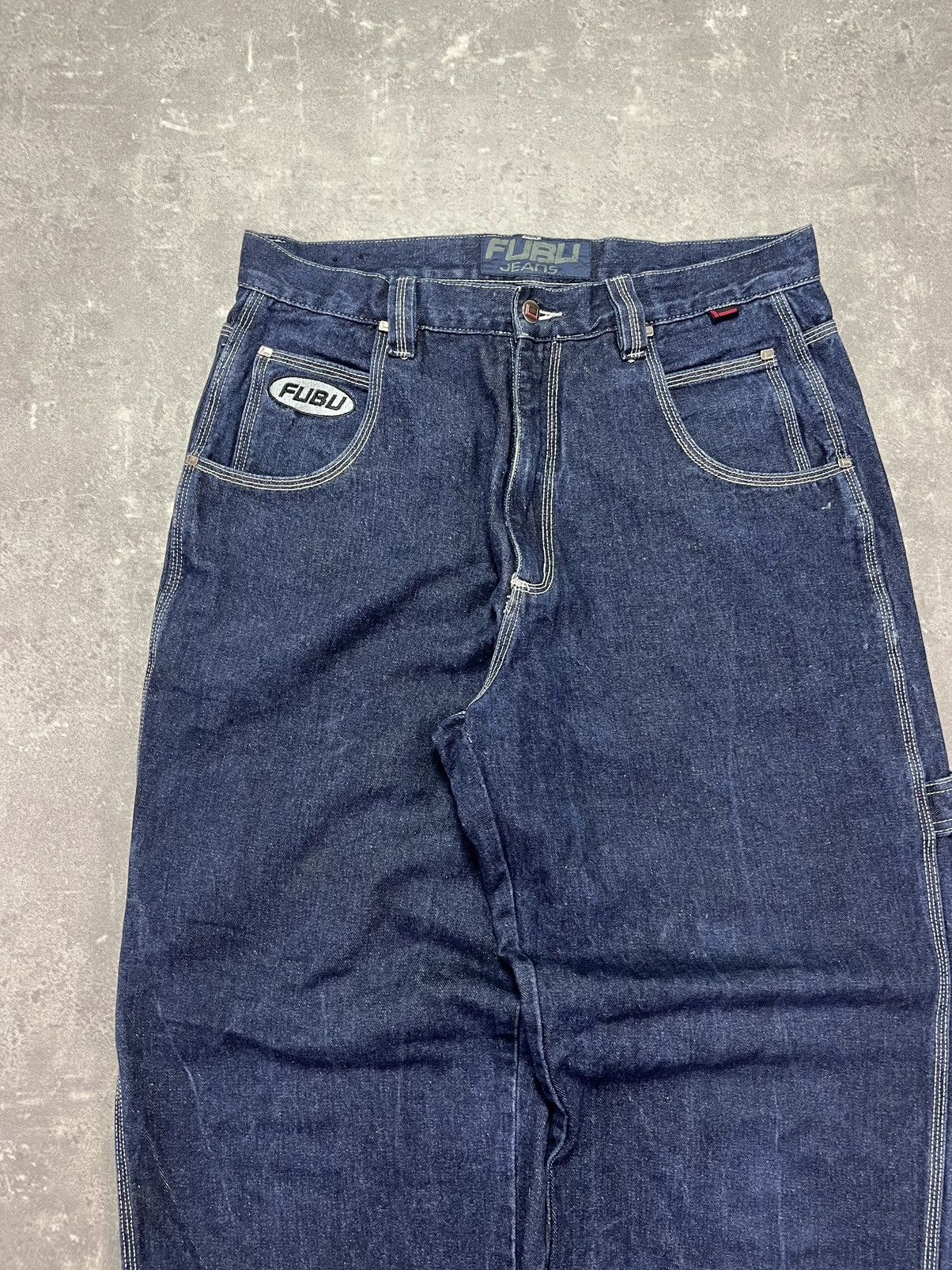 Fubu 90s/00s Fubu Vintage Big Logo Baggy Carpenter Denim Jeans 34 Size US 34 / EU 50 - 3 Thumbnail