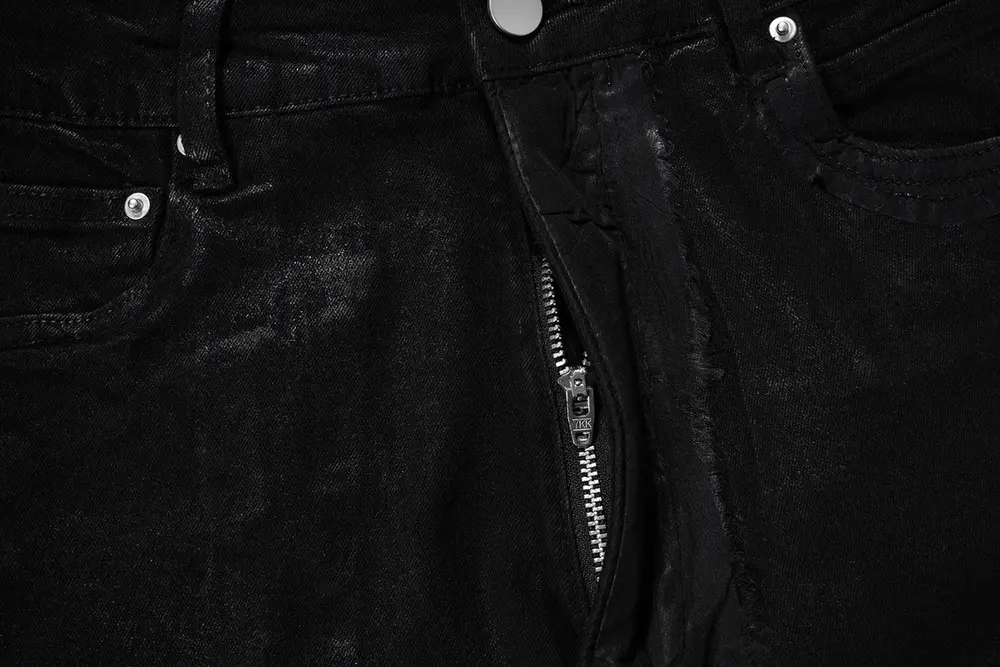 Japanese Brand Streetwear Wax Leather Stretch Hombre Baggy Flare Pants Size US 30 / EU 46 - 6 Thumbnail