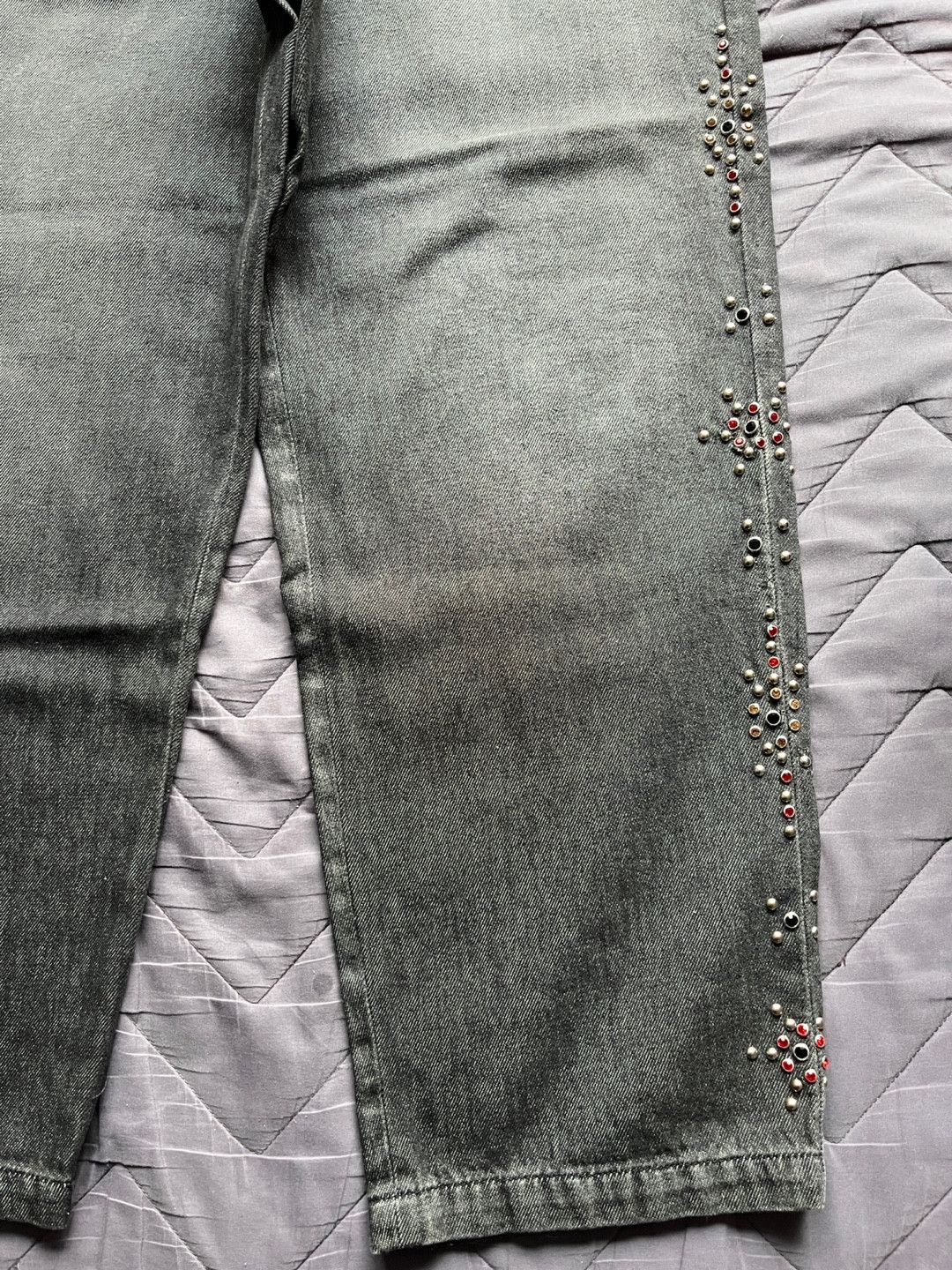 Bluemarble Bluemarble stud-embellished wide leg denim jean Size US 30 / EU 46 - 9 Thumbnail