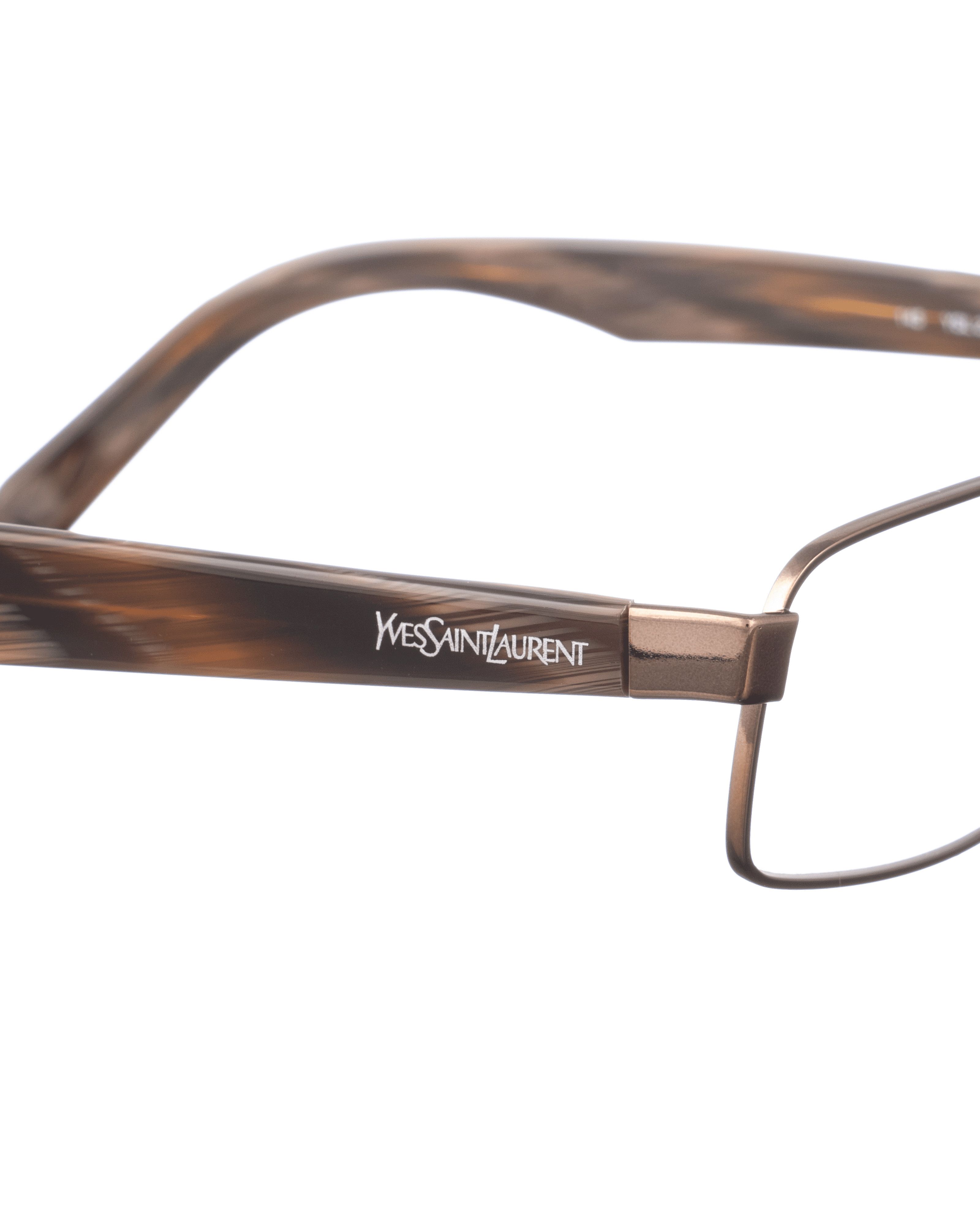 Yves Saint Laurent Yves Saint Laurent 90s Dark Brown Metallic Glasses Size ONE SIZE - 3 Thumbnail