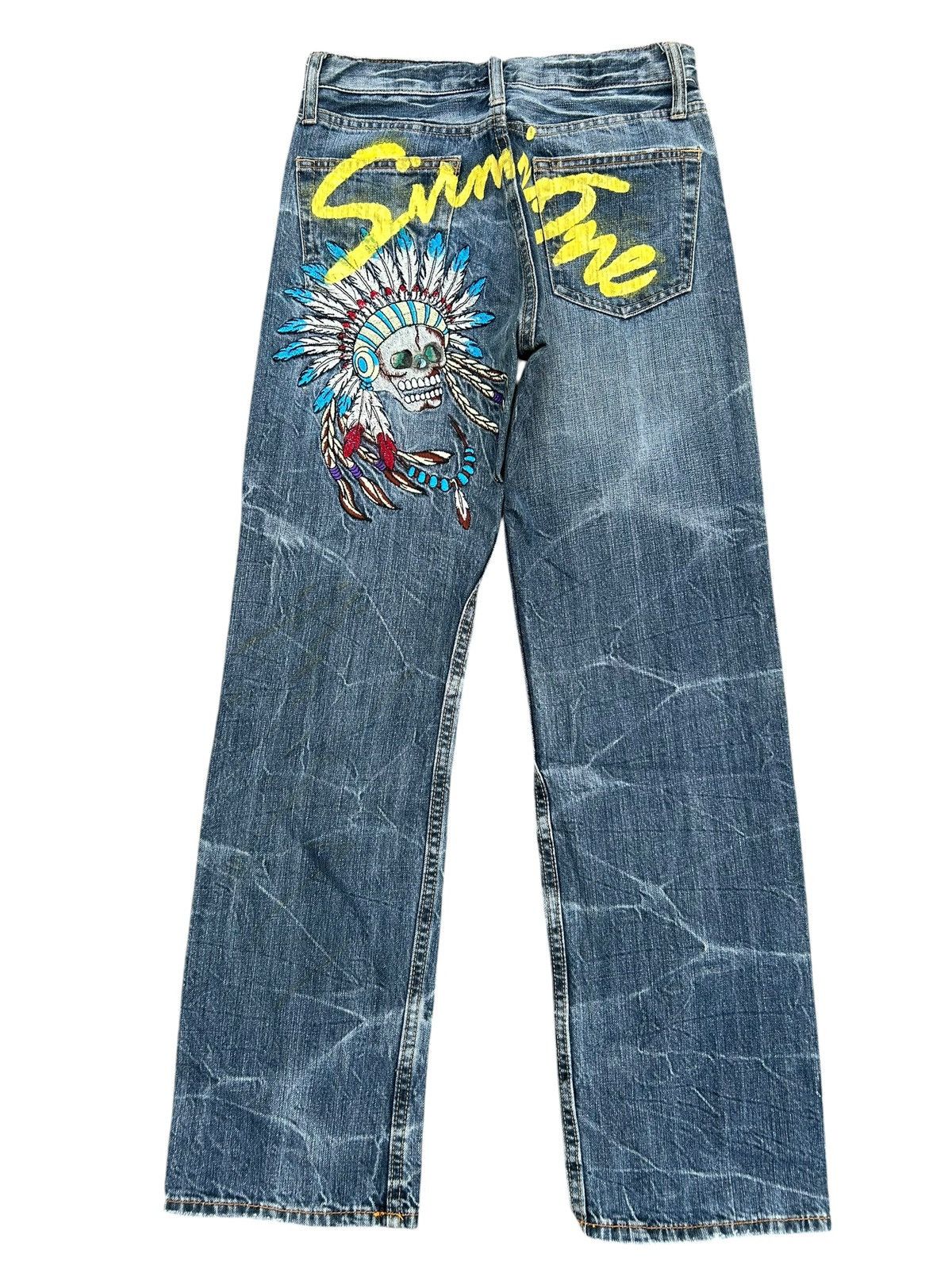 Kapital Vintage Skull Japanese Brand Sirmione Distressed Denim Jeans Size US 27 - 2 Thumbnail