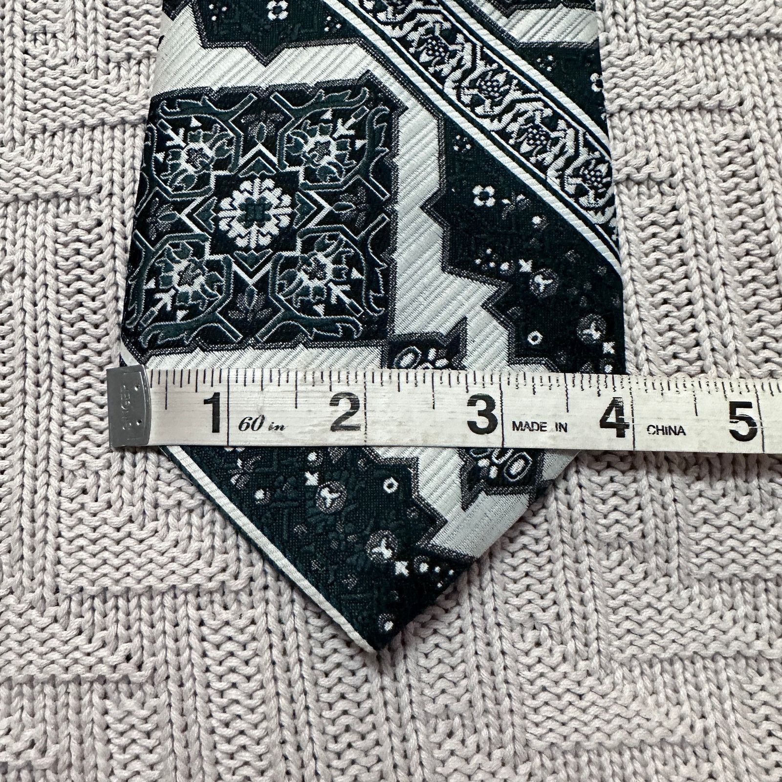 Vintage Vintage Excellon black and white paisley men's tie Size ONE SIZE - 5 Thumbnail