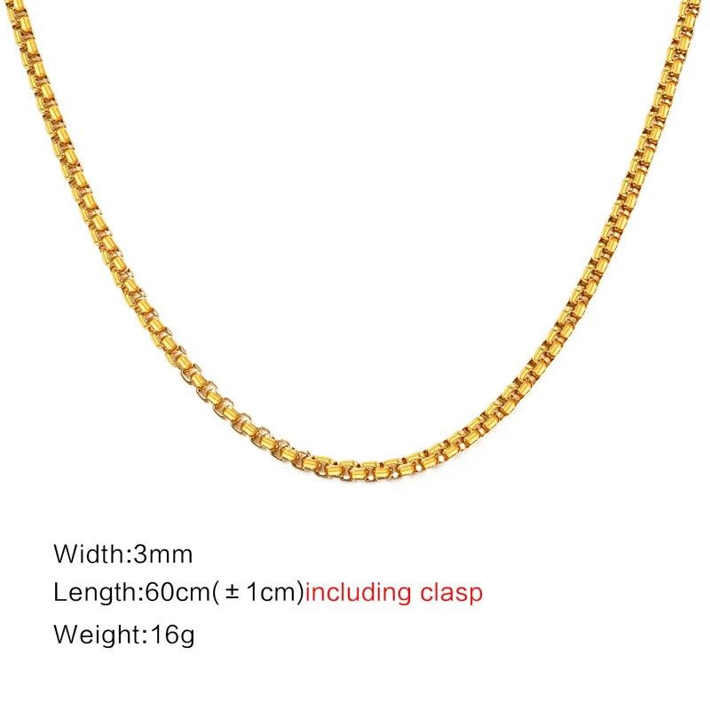 Vintage 3mm Thick Golden Link Chain Necklace Size ONE SIZE - 4 Thumbnail