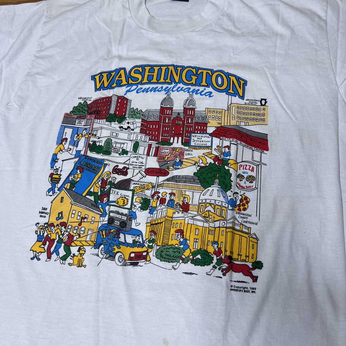 Vintage Vintage 90s Washington Pennsylvania Cartoon Tourist Shirt XL Size US XL / EU 56 / 4 - 2 Thumbnail