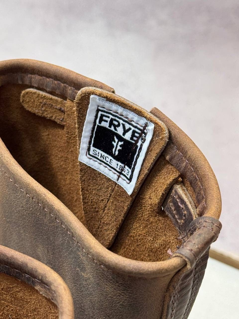 New! Frye Brown Leather Buckle Moto Boots Women's Size 36