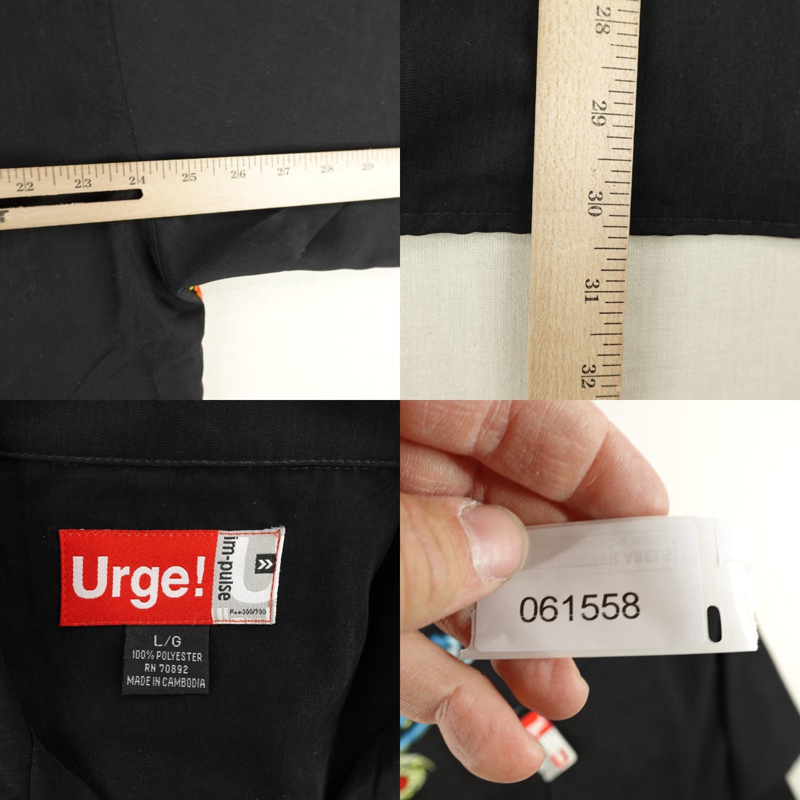 Vintage Vintage Urge ImPulse Shirt Mens Large Black Dragon Skulls Button Up Camp Y2K NEW Size US L / EU 52-54 / 3 - 8 Thumbnail
