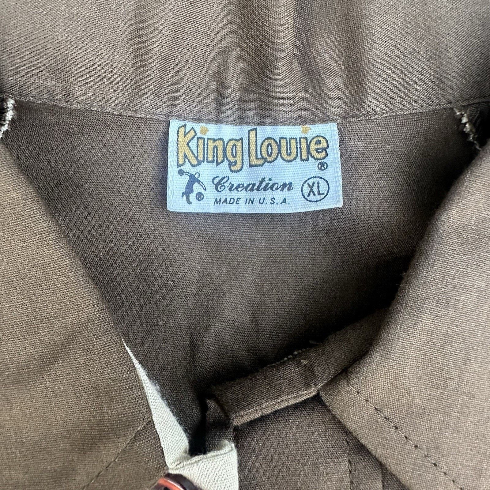 Unsound Rags × Vintage Vintage 70s 80s King Louie John Deere Brown Bowling Shirt Size US XL / EU 56 / 4 - 5 Thumbnail