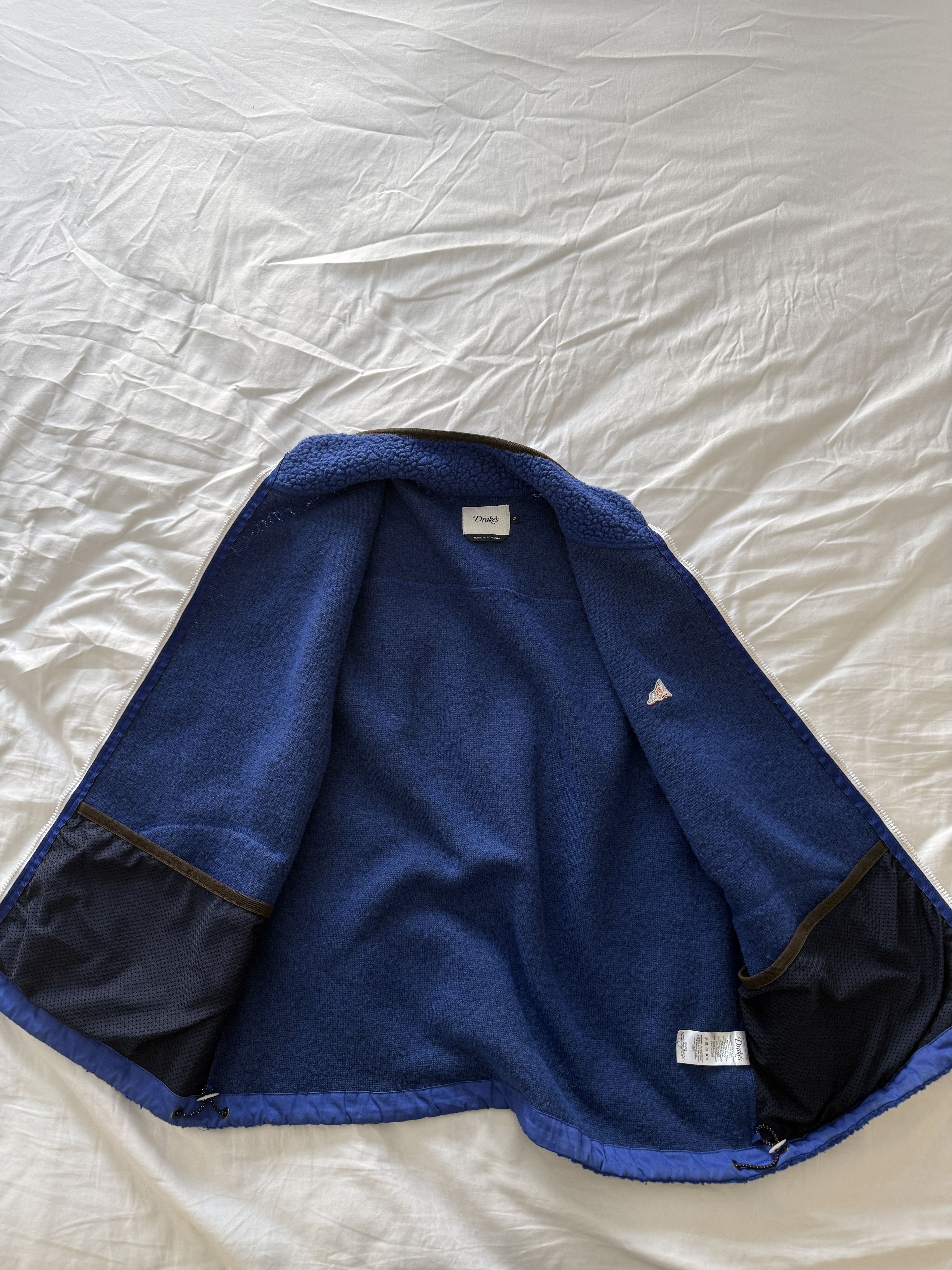 Drake's Drake's Blue Fleece Boucle Vest Size US XL / EU 56 / 4 - 2 Thumbnail
