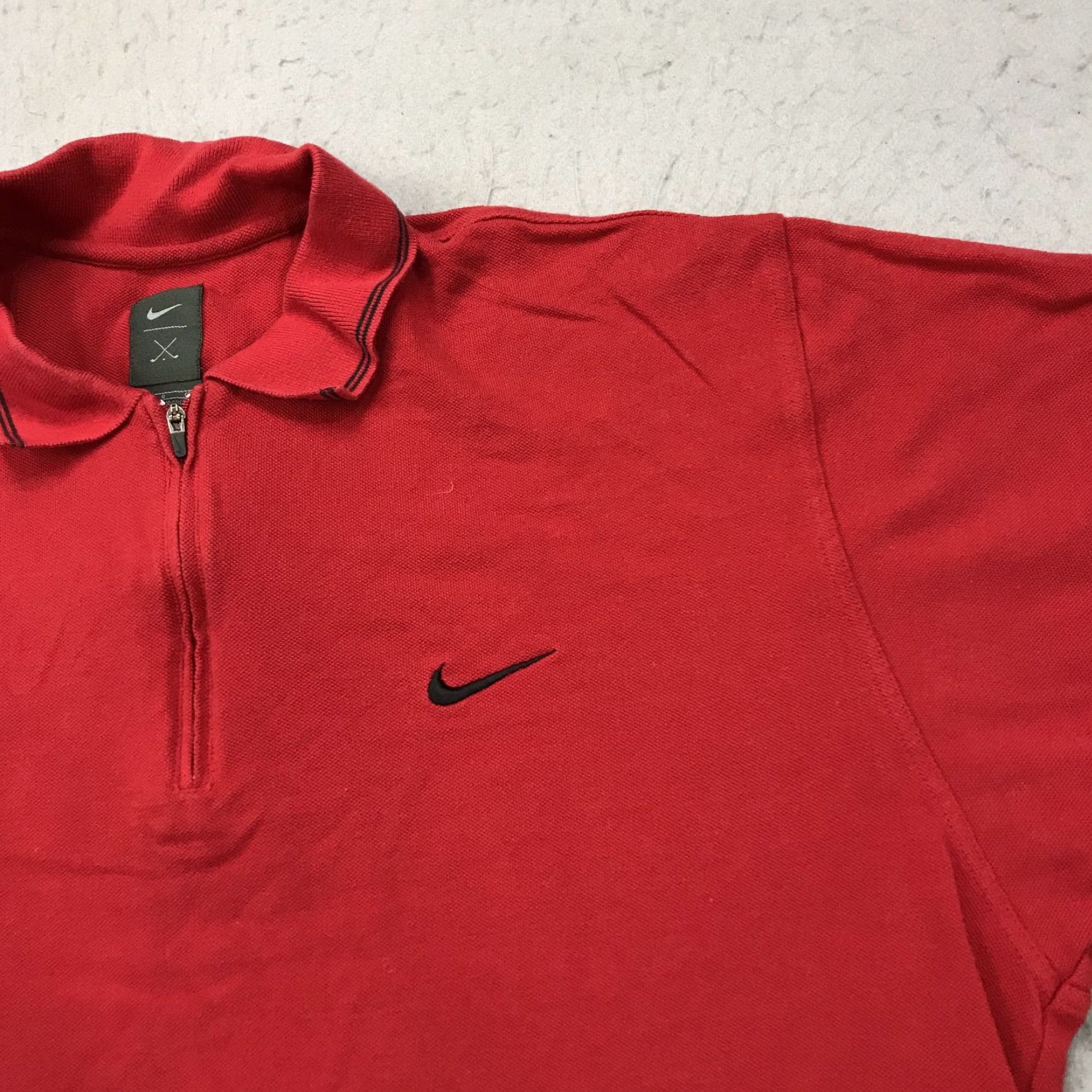 Nike VINTAGE Nike Golf Polo Shirt Mens Large Red 90s Sports 1/4 Zip Polo Shirt Nike Golf Mens Large Red 90s Sports Size US L / EU 52-54 / 3 - 3 Thumbnail