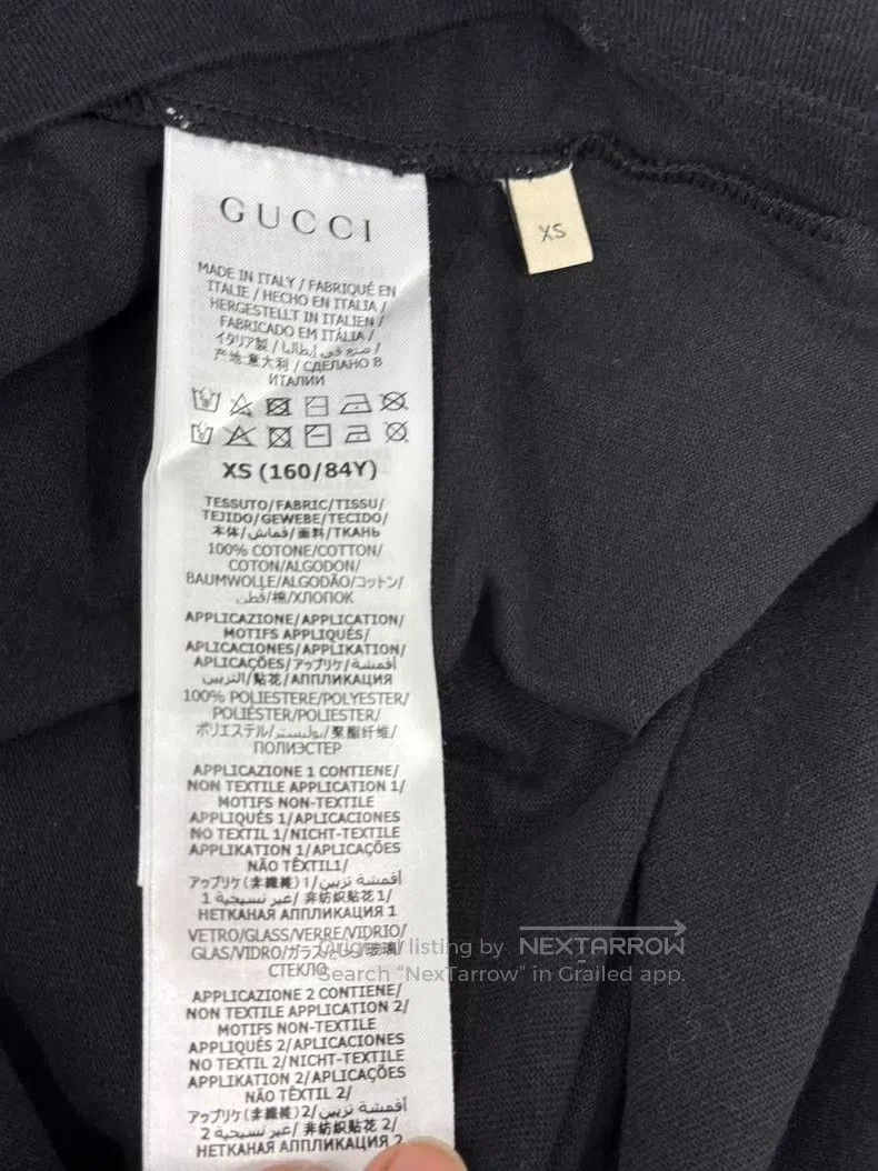 Gucci Gucci Black letter rhinestone short-sleeved T-shirt Size XS / US 0-2 / IT 36-38 - 5 Thumbnail