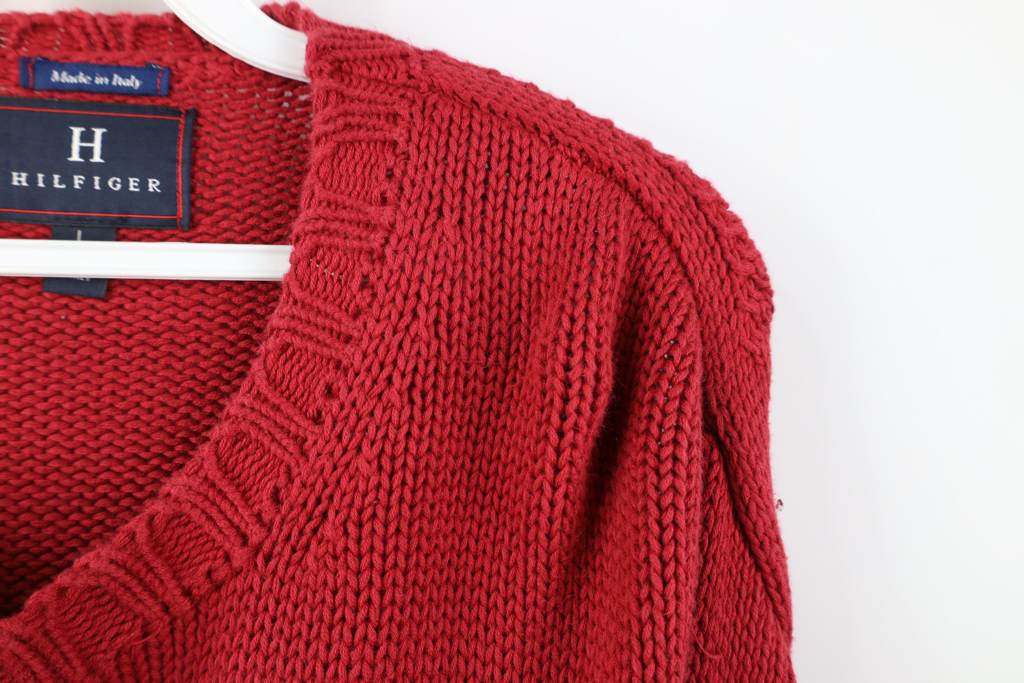 Tommy Hilfiger Vintage 90s Y2K Tommy Hilfiger Cotton Ribbed Knit Sweater Size US L / EU 52-54 / 3 - 4 Thumbnail