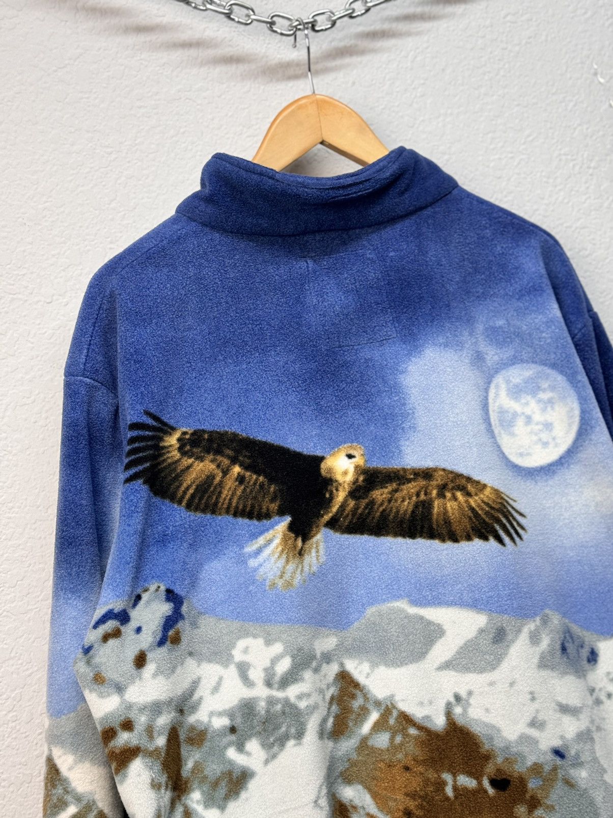 Other Vintage Black Fullprint Wolf Zip Animals Fleece Jacket Size US XL / EU 56 / 4 - 11 Thumbnail