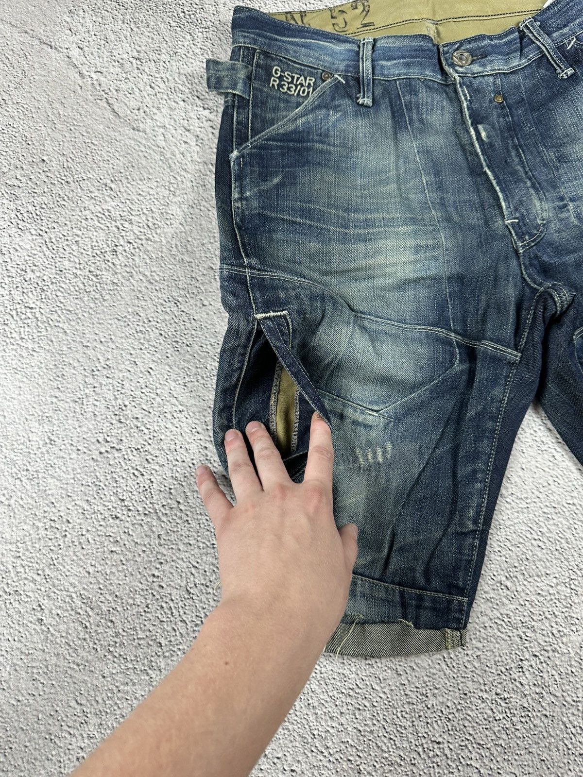 G-Star Vintage G-Star RAW Jean Short Faded Y2K Distressed Baggy Size US 30 / EU 46 - 8 Thumbnail