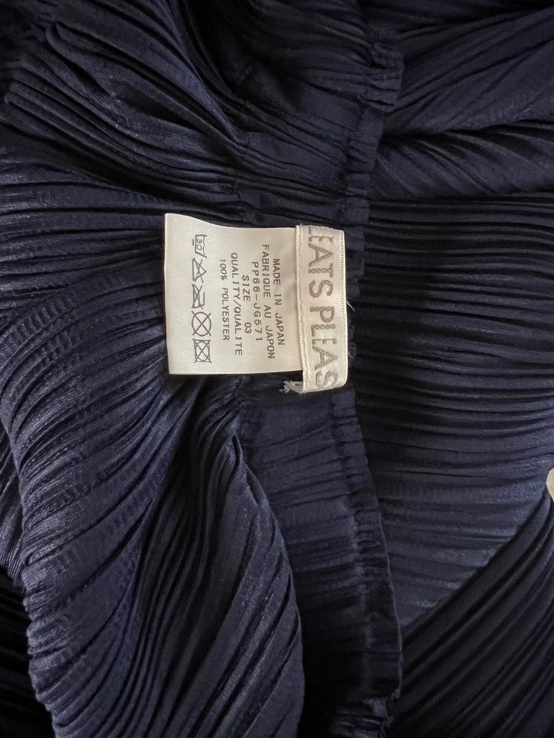 Issey Miyake Issey Miyake size:3 Blue-purple pleated skirt with a large Size 23" - 4 Thumbnail