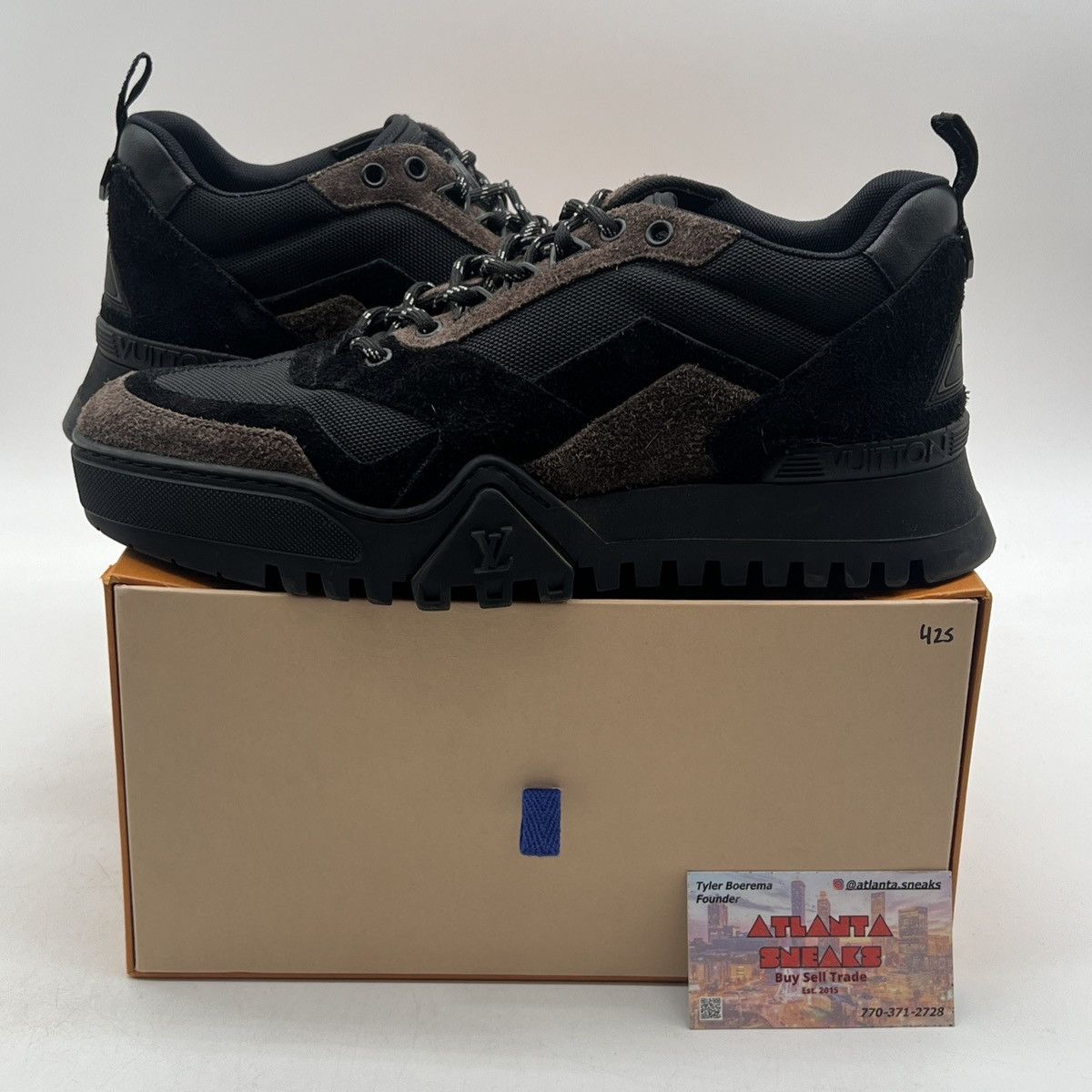 Louis Vuitton Louis Vuitton’s Low Men’s Boots Suede Black Brown Size US 9 / EU 42 - 1 Thumbnail