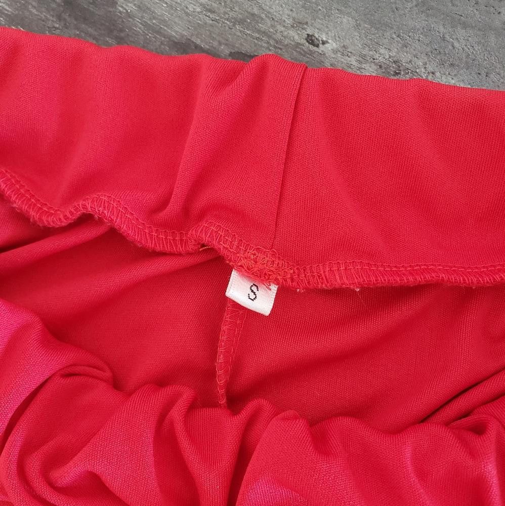 Designer Red Slit Detailed High Waisted Jogger Pant Size 28" / US 6 / IT 42 - 4 Thumbnail