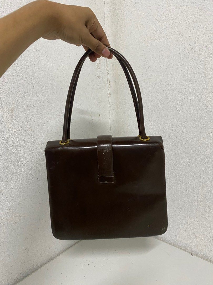 Vintage Vintage Leather Square Handle Bag Size ONE SIZE - 3 Thumbnail