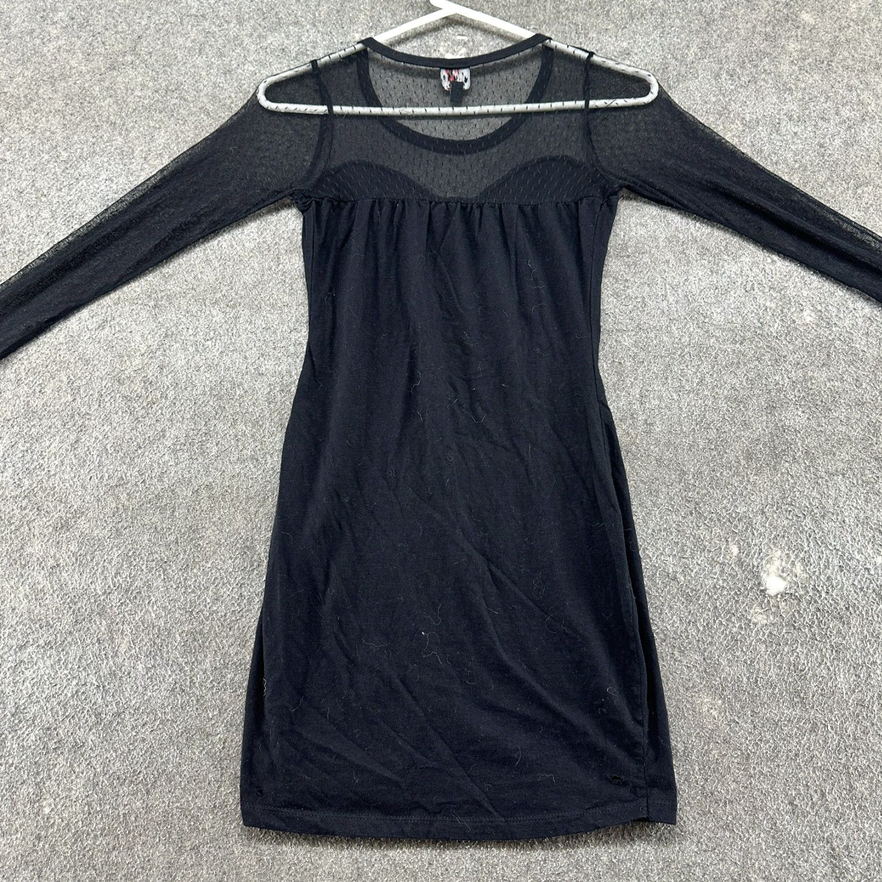 Vintage Eye Candy Shirt Dress Womens Small Black Long Sleeve 90s Goth Emo Devil Maxi Dress Size S / US 4 / IT 40 - 7 Thumbnail