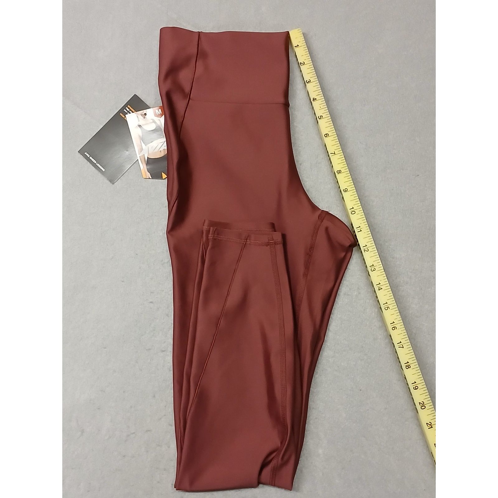 Avia Avia (M 8-10) Maroon Women's Stretch Workout Leggings Size 24" / US 00 / IT 34 - 4 Thumbnail