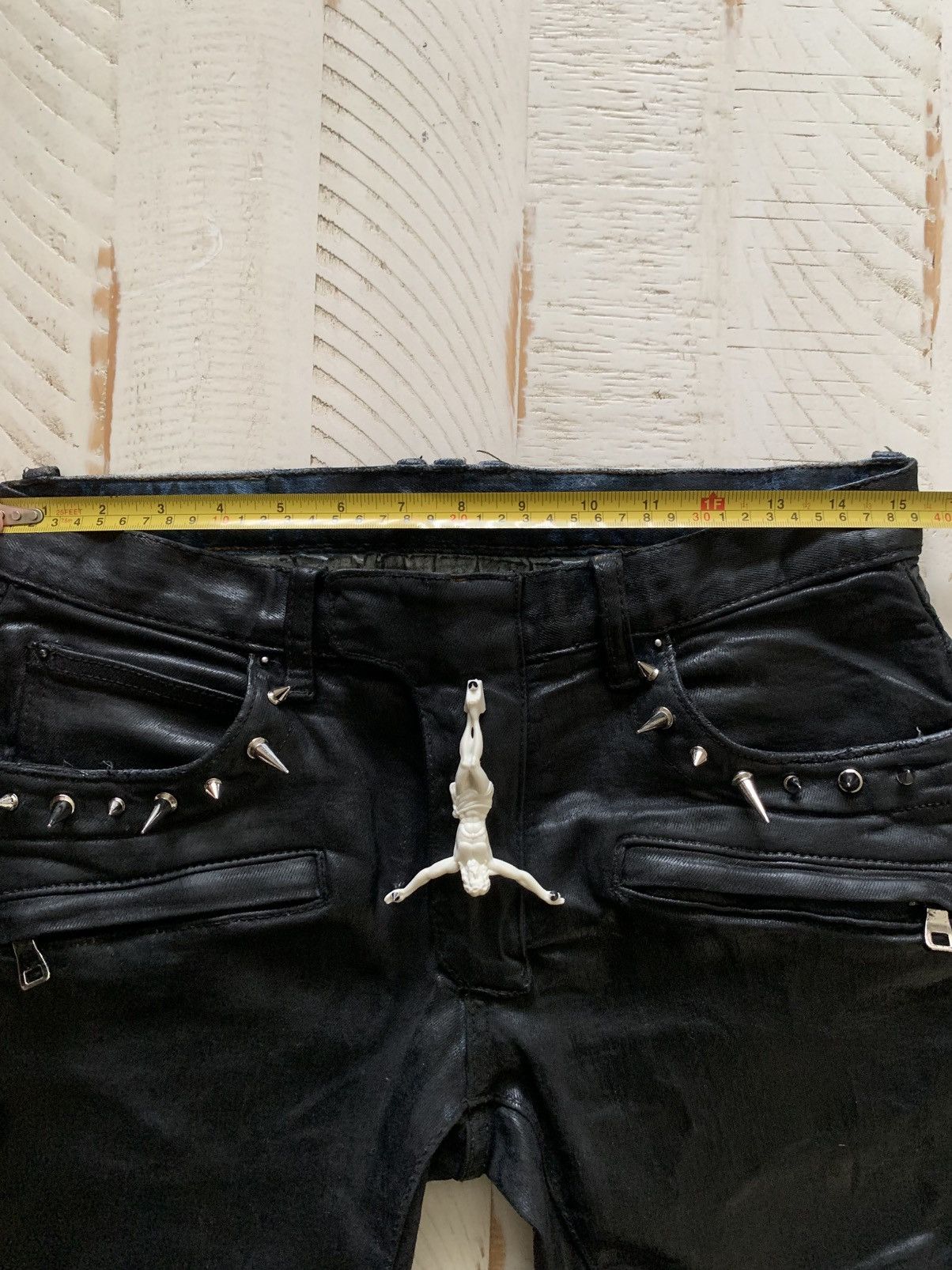 Balmain Balmain Like Biker Jeans Waxed Pierced Spiked Fashion Punk Size US 30 / EU 46 - 16 Thumbnail