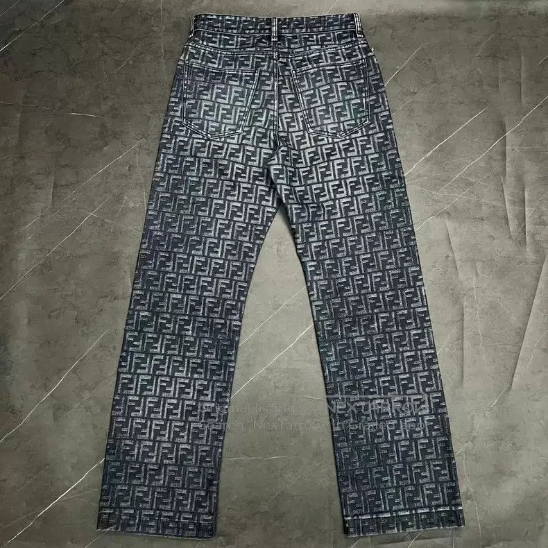 Fendi Fendi Printed Logo Denim Pants Size US 31 - 2 Thumbnail