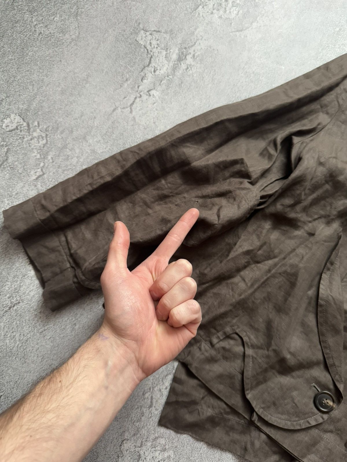 Designer × Rundholz Rundholz L Avantgarde linen blazer jacket asymmetrical relax Size L / US 10 / IT 46 - 8 Thumbnail