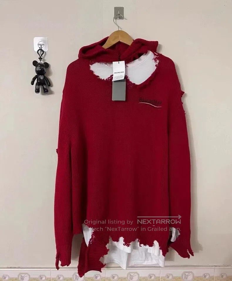 Balenciaga Balenciaga Coke Destroyed Sweater Size US S / EU 44-46 / 1 - 2 Thumbnail