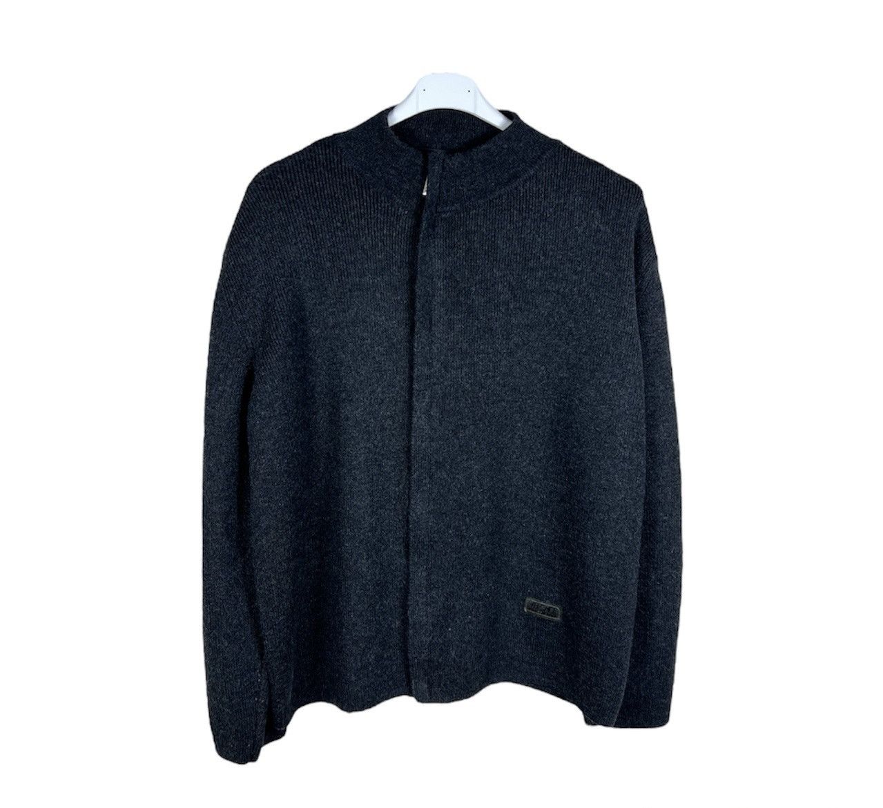 Versace Vintage Versace classic v2 asymmetric zip wool knit sweater Size US L / EU 52-54 / 3 - 1 Thumbnail