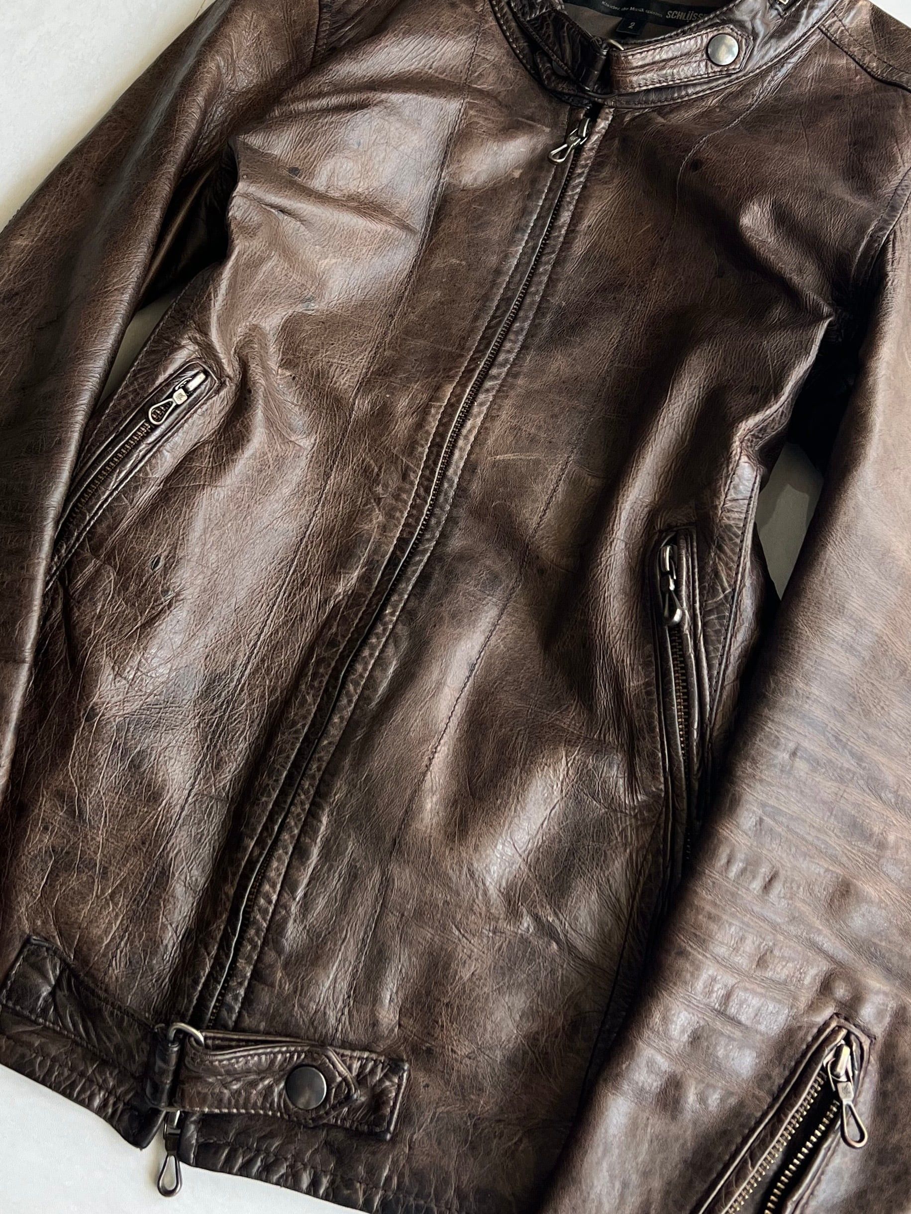 Schlussel "SCHLÜSSEL" Gimmick Single Leather Jacket Size US L / EU 52-54 / 3 - 3 Thumbnail