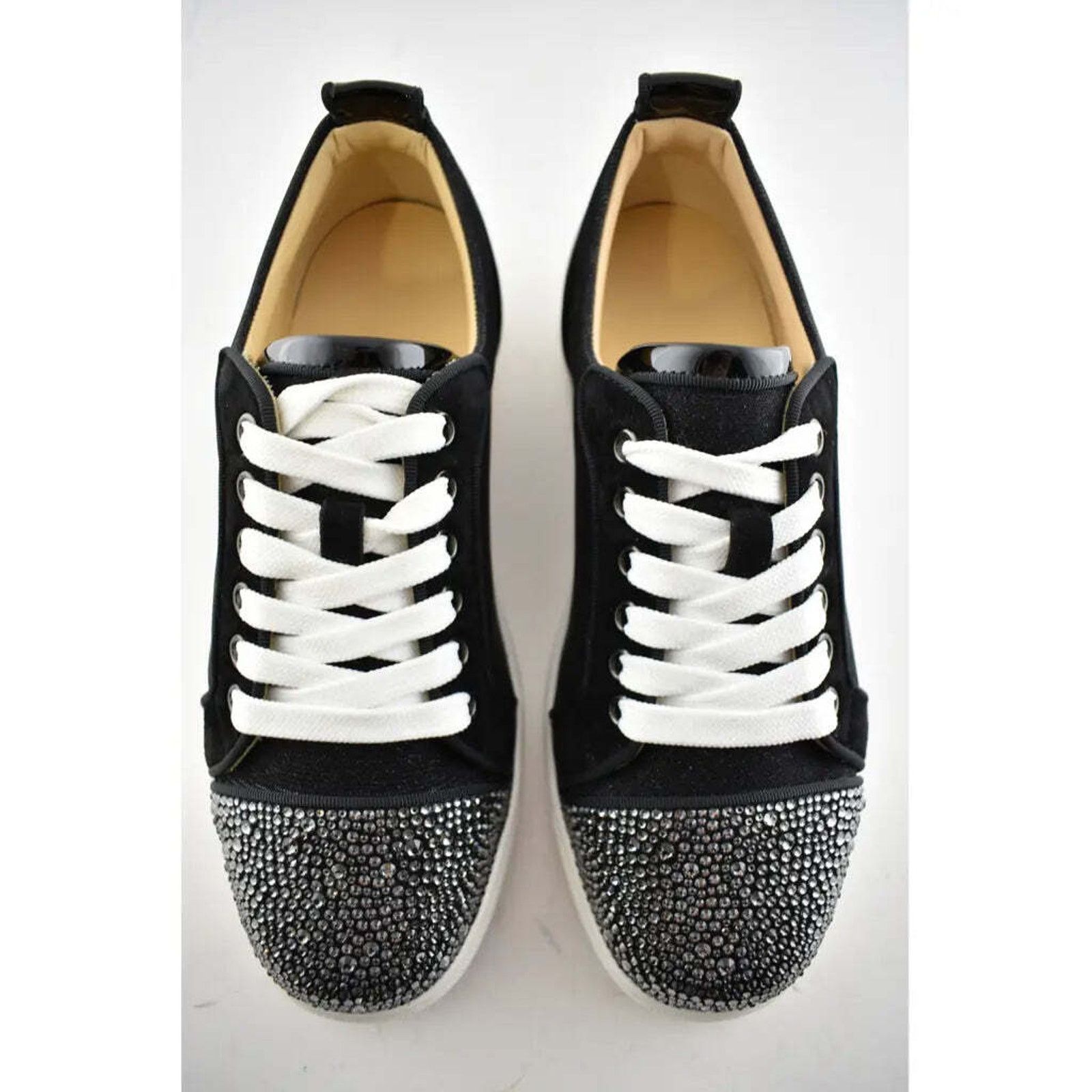 Christian Louboutin Louis Junior P Strass Donna Flat Black Low Top Sneaker 37 Size US 7 / IT 37 - 8 Thumbnail