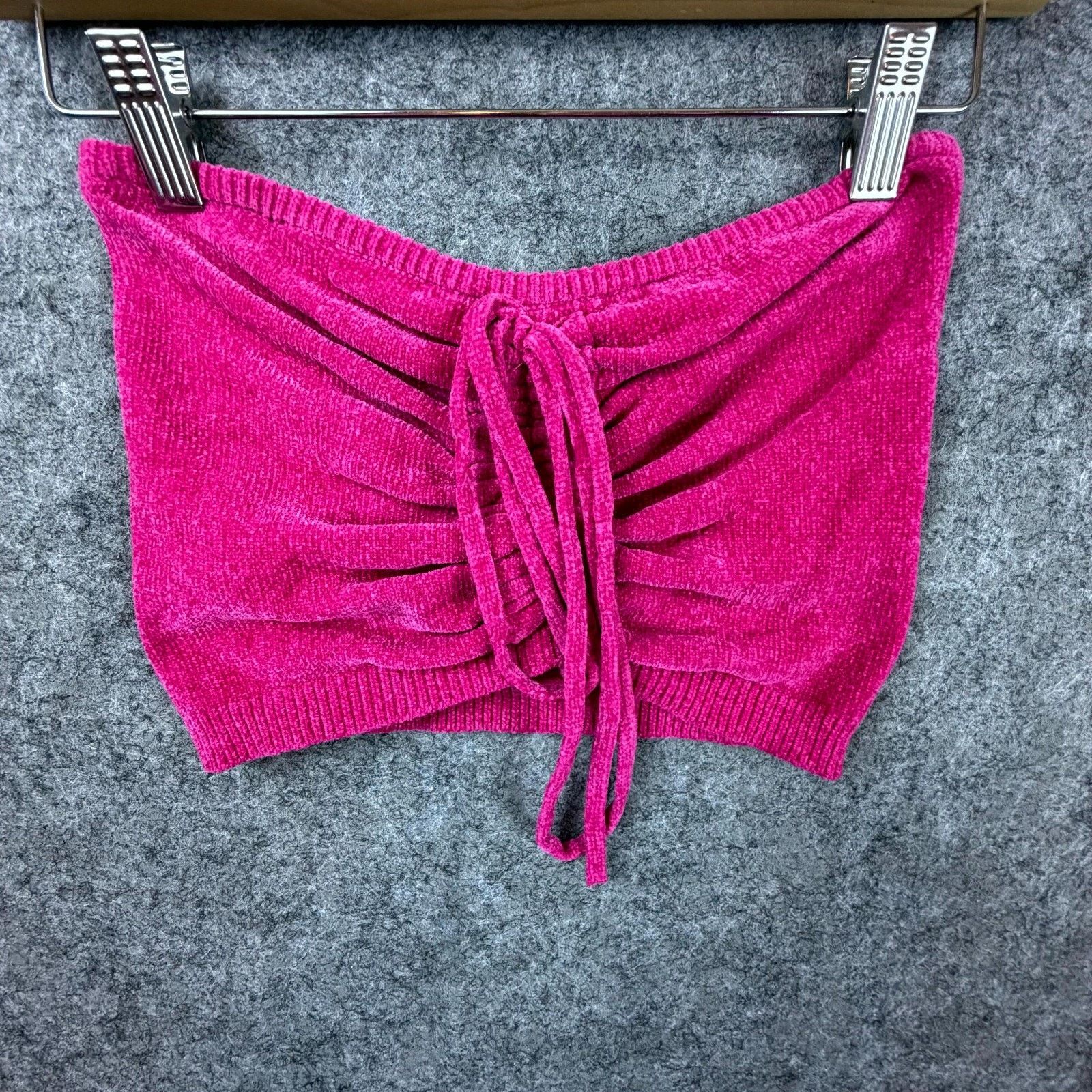 Urban Outfitters Urban Outfitters Tube Top XS Hot Pink Chenille Y2K Baddie Size XS / US 0-2 / IT 36-38 - 1 Thumbnail
