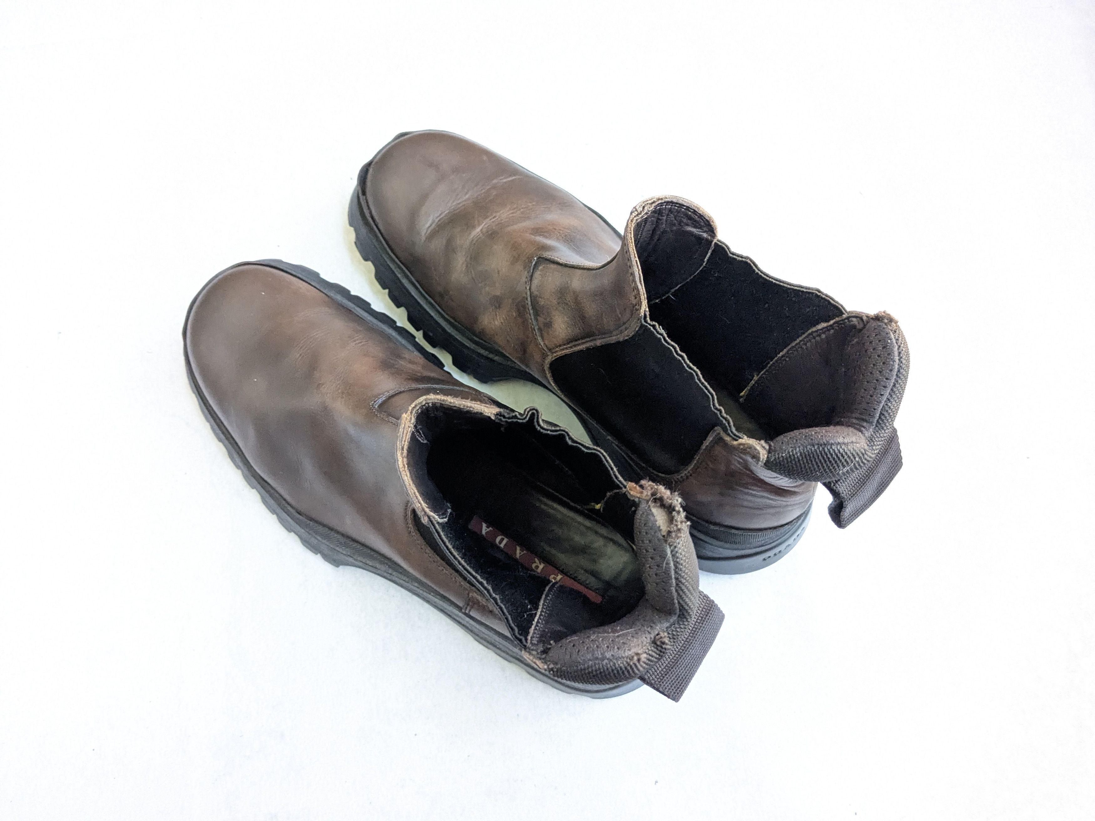 Prada Brixxen Chelsea Boots Brown 9 Leather Chunky Platform Y2K Size US 9 / EU 42 - 13 Thumbnail