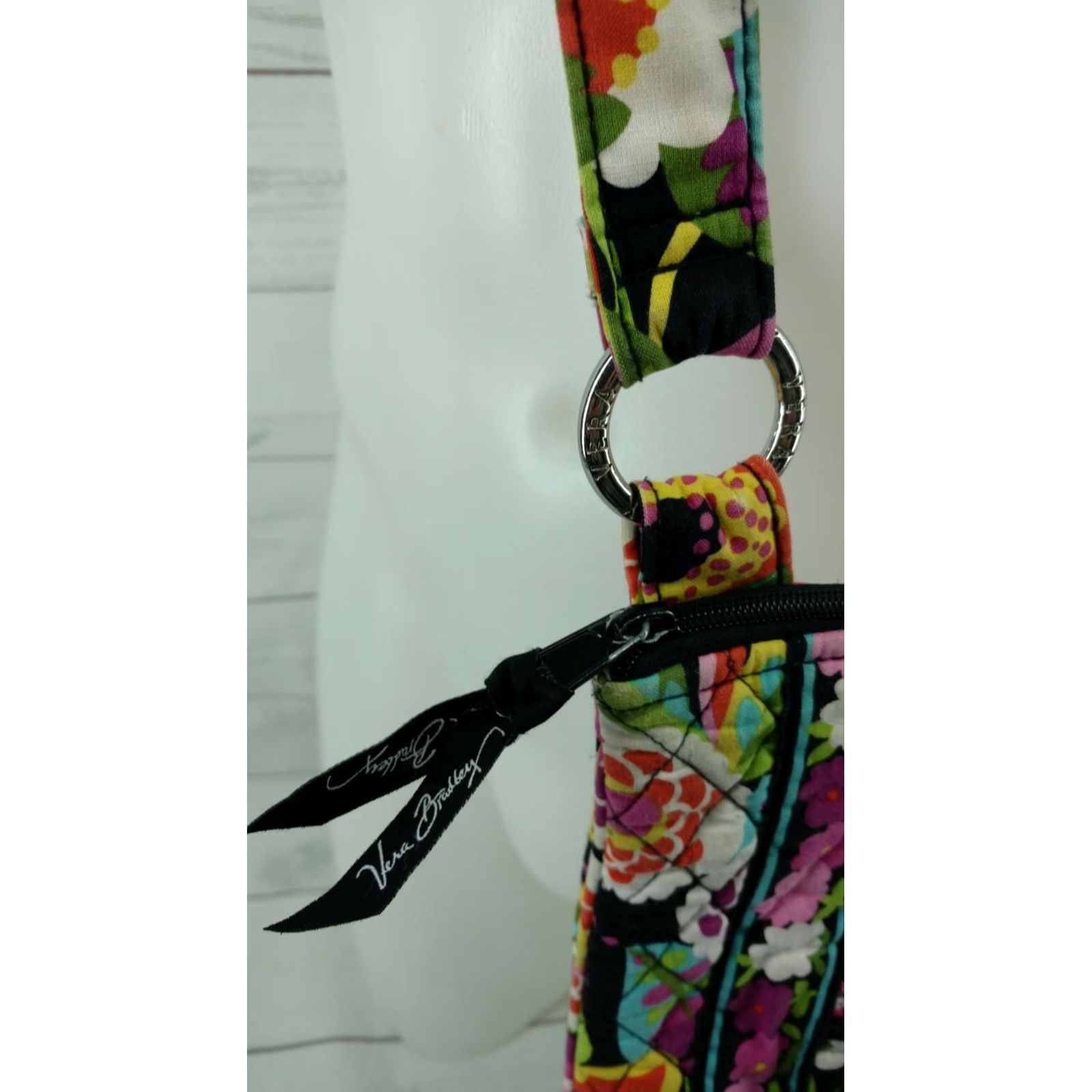 Vera Bradley Vera Bradley Crossbody Bag Pink Floral Print 10"x10" Womens Small Zip Size ONE SIZE - 4 Thumbnail