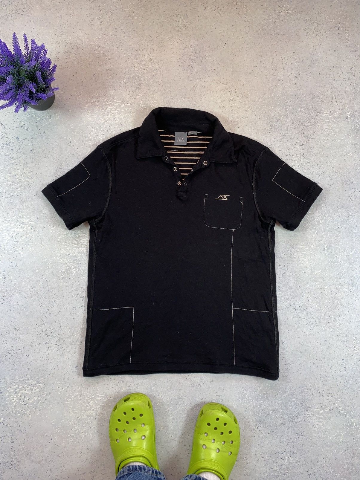 Armani Exchange Armani Exchange Men’s Black Polo Shirt Size Medium Size US M / EU 48-50 / 2 - 2 Thumbnail