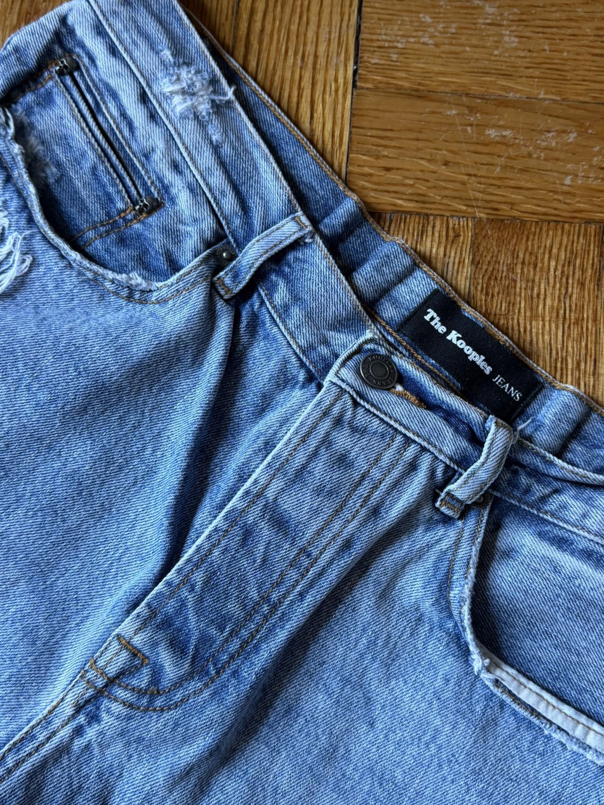 The Kooples The Kooples Distressed Denim Shorts with Skull Grommet Size US 33 - 3 Thumbnail
