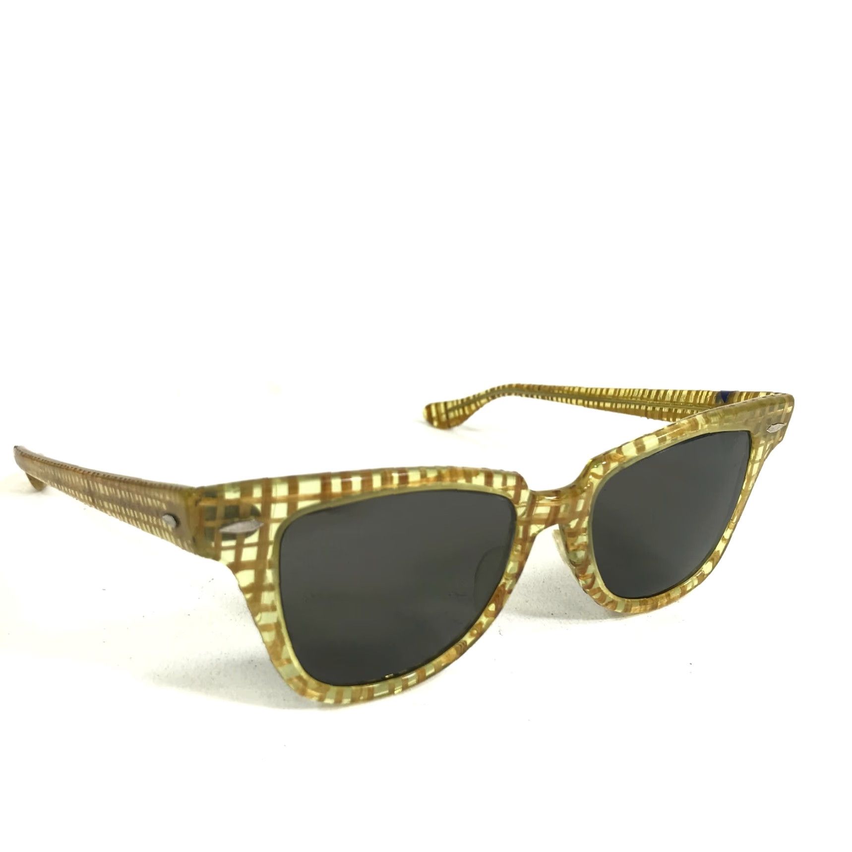 Vintage Ray-Ban Women's Sunglasses Cat Eye Check Pattern Tinted