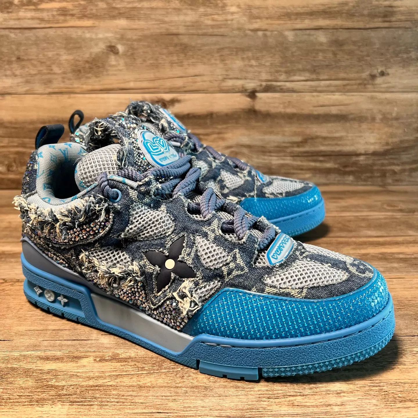 Louis Vuitton LV Skate Gray Blue Crystal Uk9/43 Size US 10 / EU 43 - 2 Thumbnail
