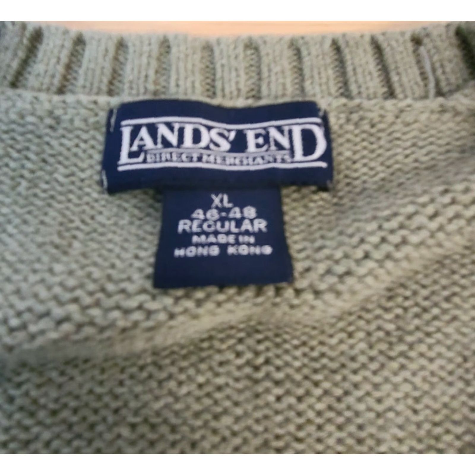 Lands' End LAND'S END Men Sweater XL Olive Green 46-48 Size XL Green Mens Pullover Sweater pre-owned Size US XL / EU 56 / 4 - 2 Thumbnail