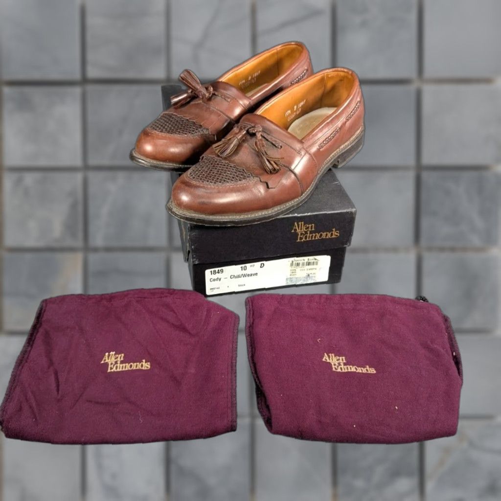 Allen Edmonds Allen Edmonds Cody Kiltie Tassel Weave Loafer Brown 10.5 D USA Vintage Mens Dress Oxford Slip On Leather Size US 11 / EU 44 - 1 Thumbnail