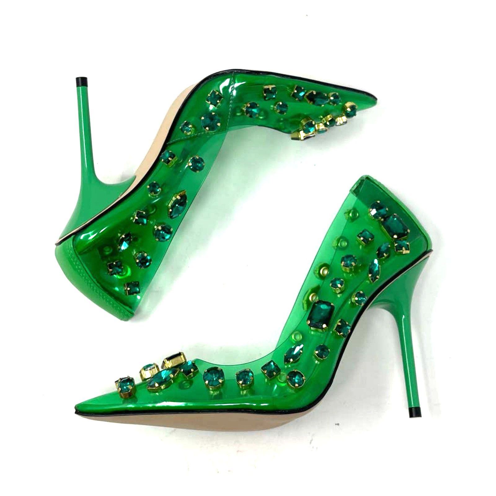 Good American Good American Diamonds Are Forever Heels 6.5 Green GSH008-X Size US 6.5 / IT 36.5 - 4 Thumbnail