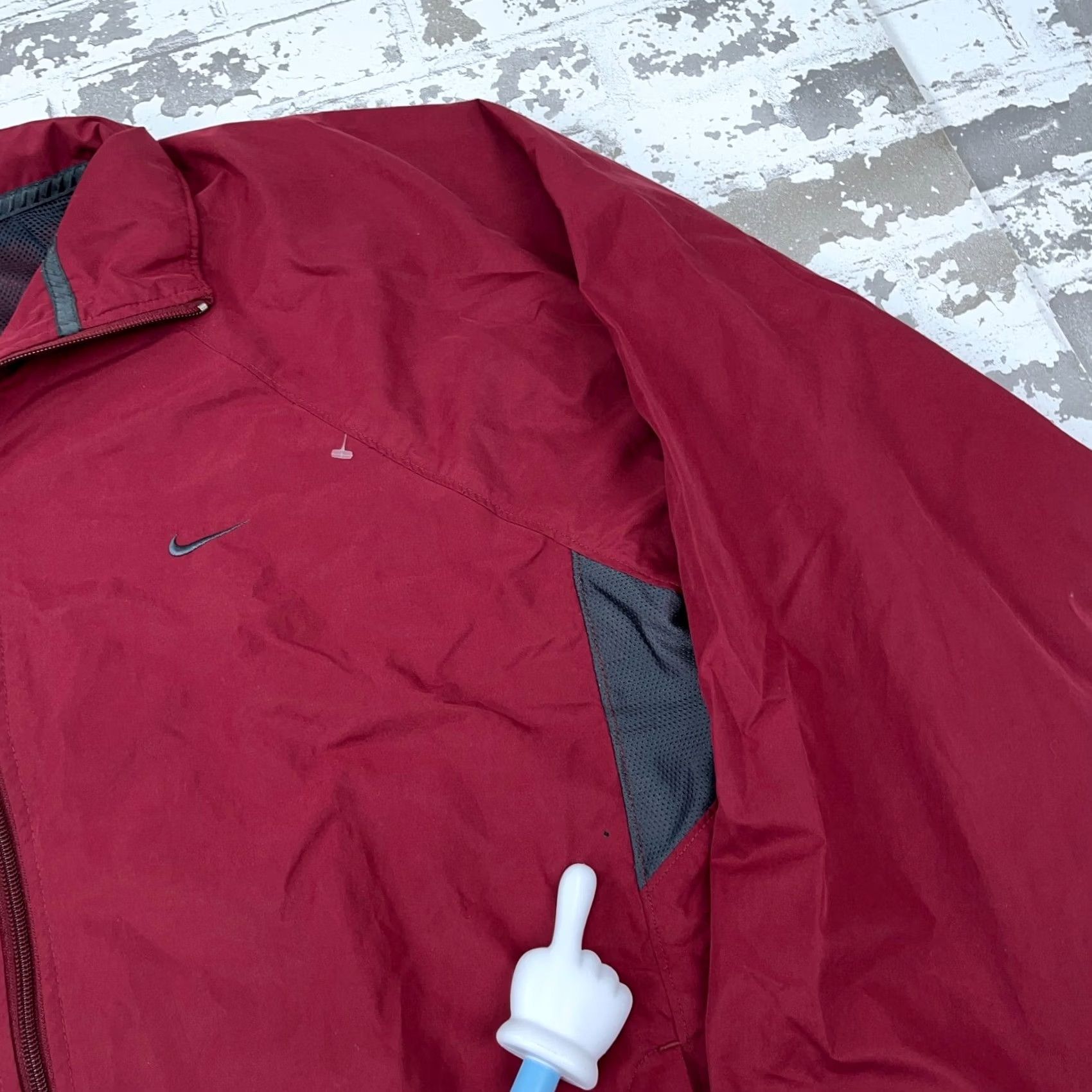 Nike VINTAGE Nike Jacket Men Large Maroon Y2K 2000s Track Suit Windbreaker Warm Up Size 42R - 6 Thumbnail
