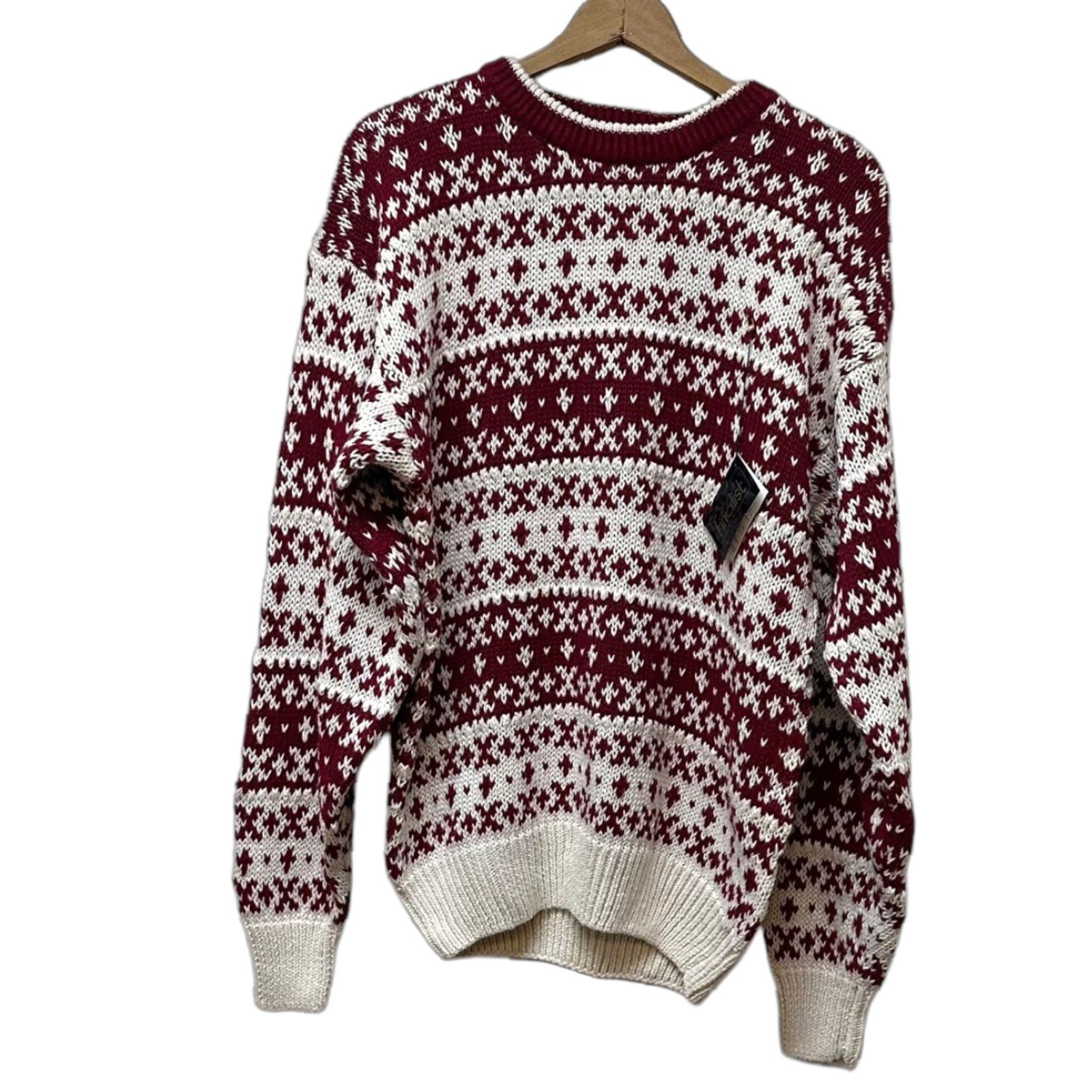 Vintage VINTAGE Finalist Red Cable Chunky Knit Sweater Cotton blend Men's M NEW NOS Size US M / EU 48-50 / 2 - 1 Thumbnail