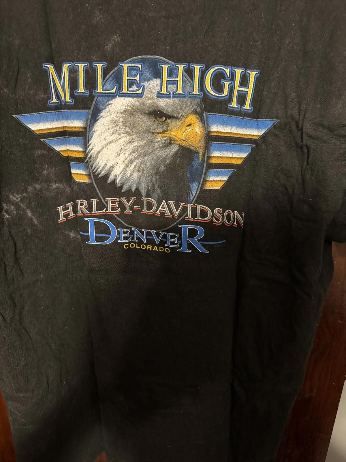 Other Harley-Davidson Vintage T Shirt Denver Men's Sz XL Black Size ONE SIZE - 6 Thumbnail