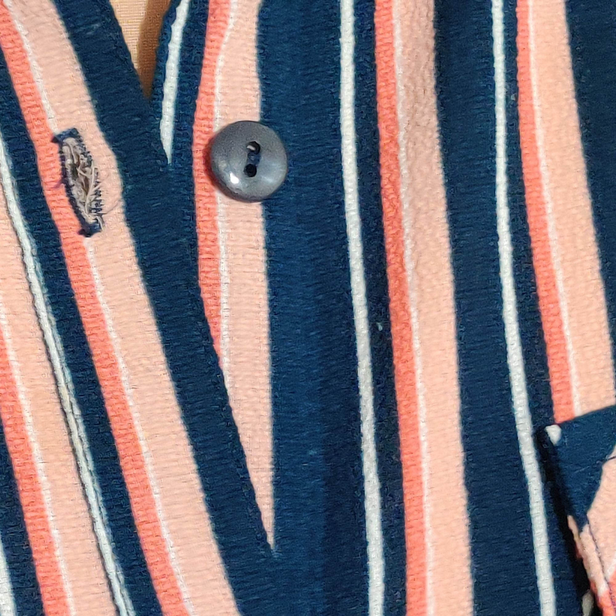 Other Lynn Ryan L Striped Button Up Shirt Navy Pink Long Sleeve Ca Size L / US 10 / IT 46 - 10 Thumbnail