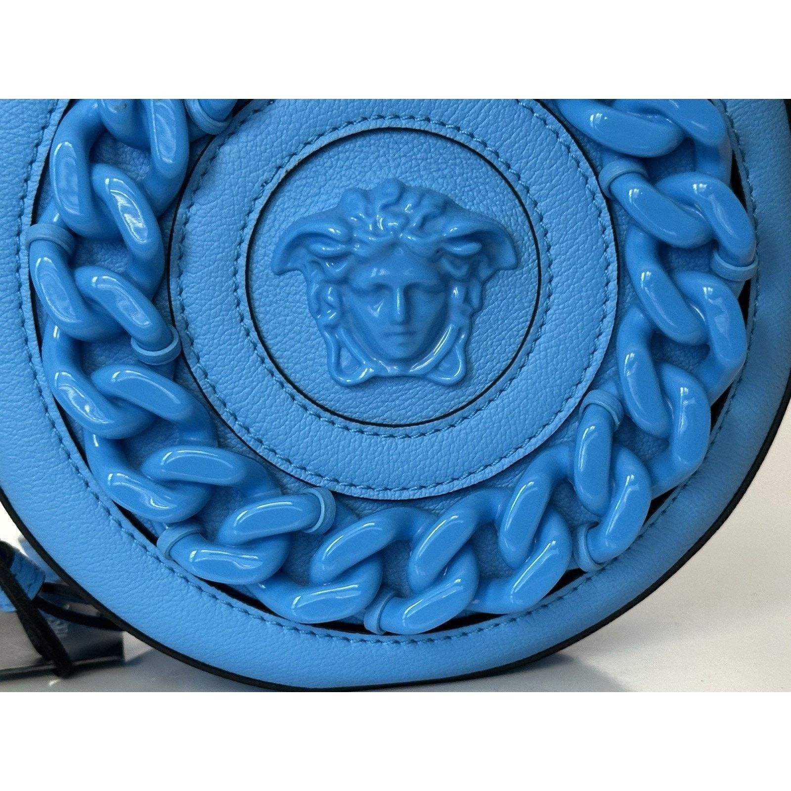 Versace Versace Medusa Head Leather Round Blue Crossbody Bag 1021602 Size ONE SIZE - 2 Thumbnail