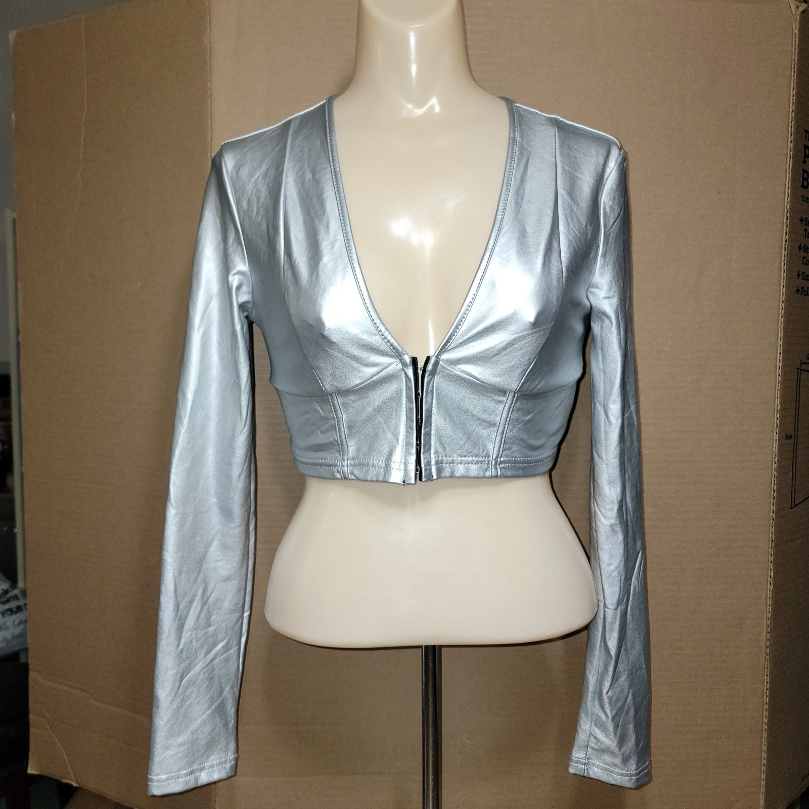 Other Long Sleeve Silver Crop Dance Jacket - Size Small Size S / US 4 / IT 40 - 1 Thumbnail