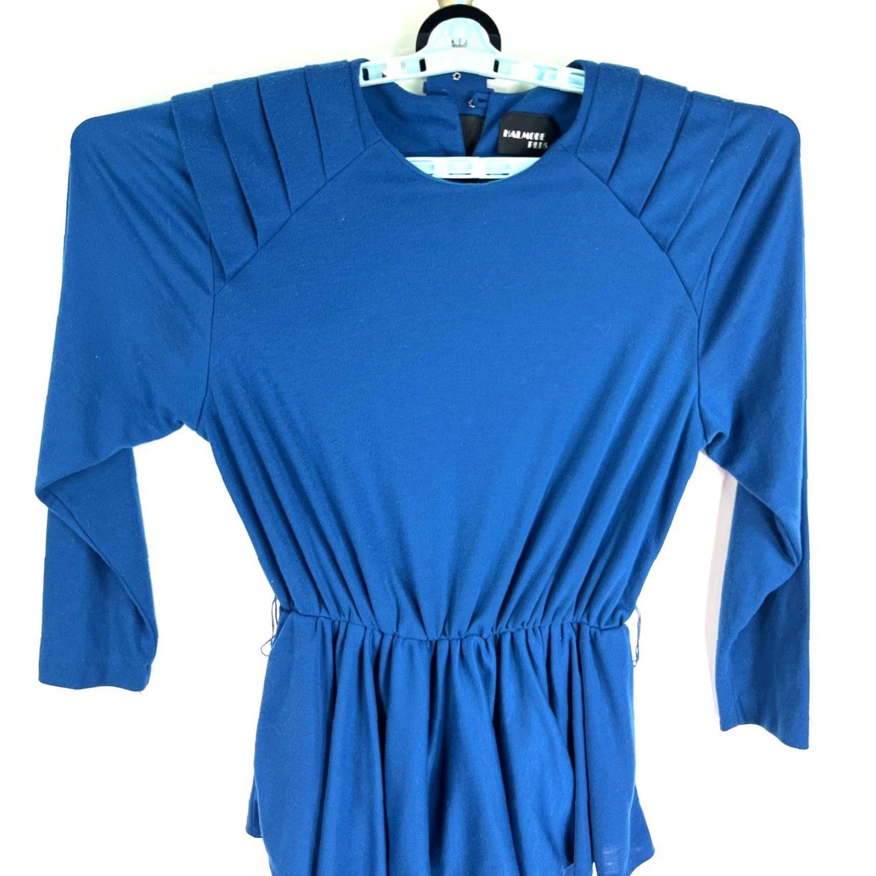 Vintage VINTAGE Halmode Dress Women Size 16W Blue Pleated Peplum Drop Waist Knee-Length Womans Size XXL / US 16-18 / IT 52-54 - 2 Thumbnail