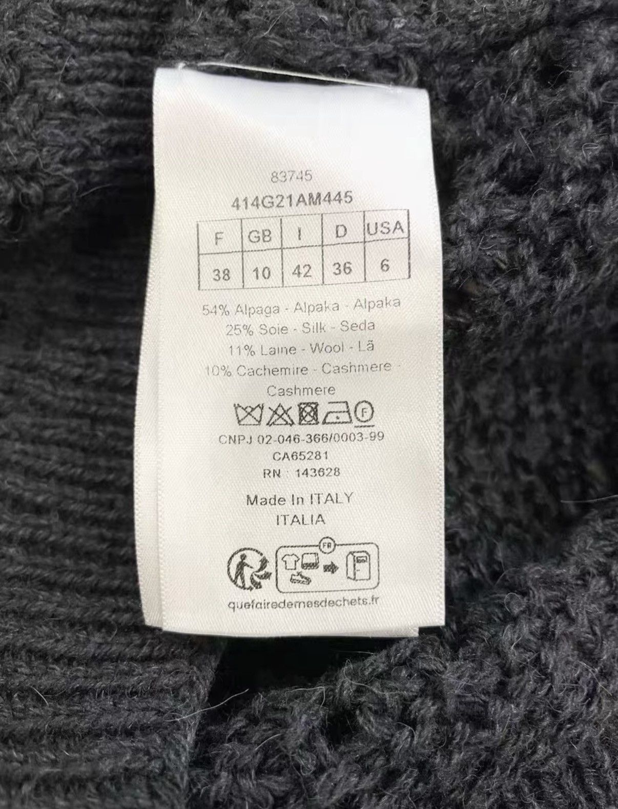 Dior Dior F38 Black Cutout Knit Cardigan Women's Sweater Coat J33 Size XS / US 0-2 / IT 36-38 - 5 Thumbnail